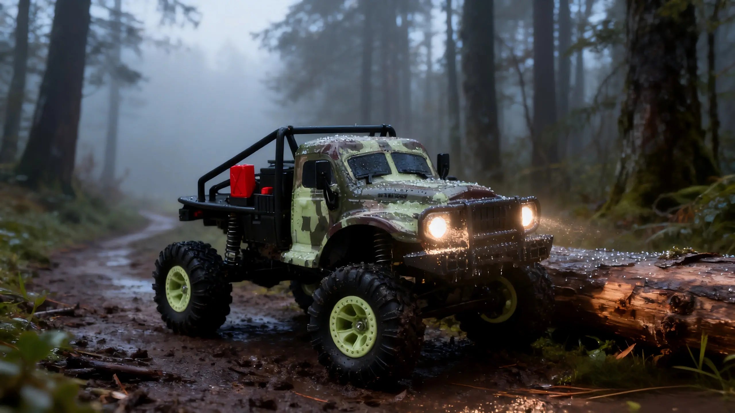 184021: 1:18 Black 4WD Crawling RC Truck - 38° Climb, 2.4GHz Remote