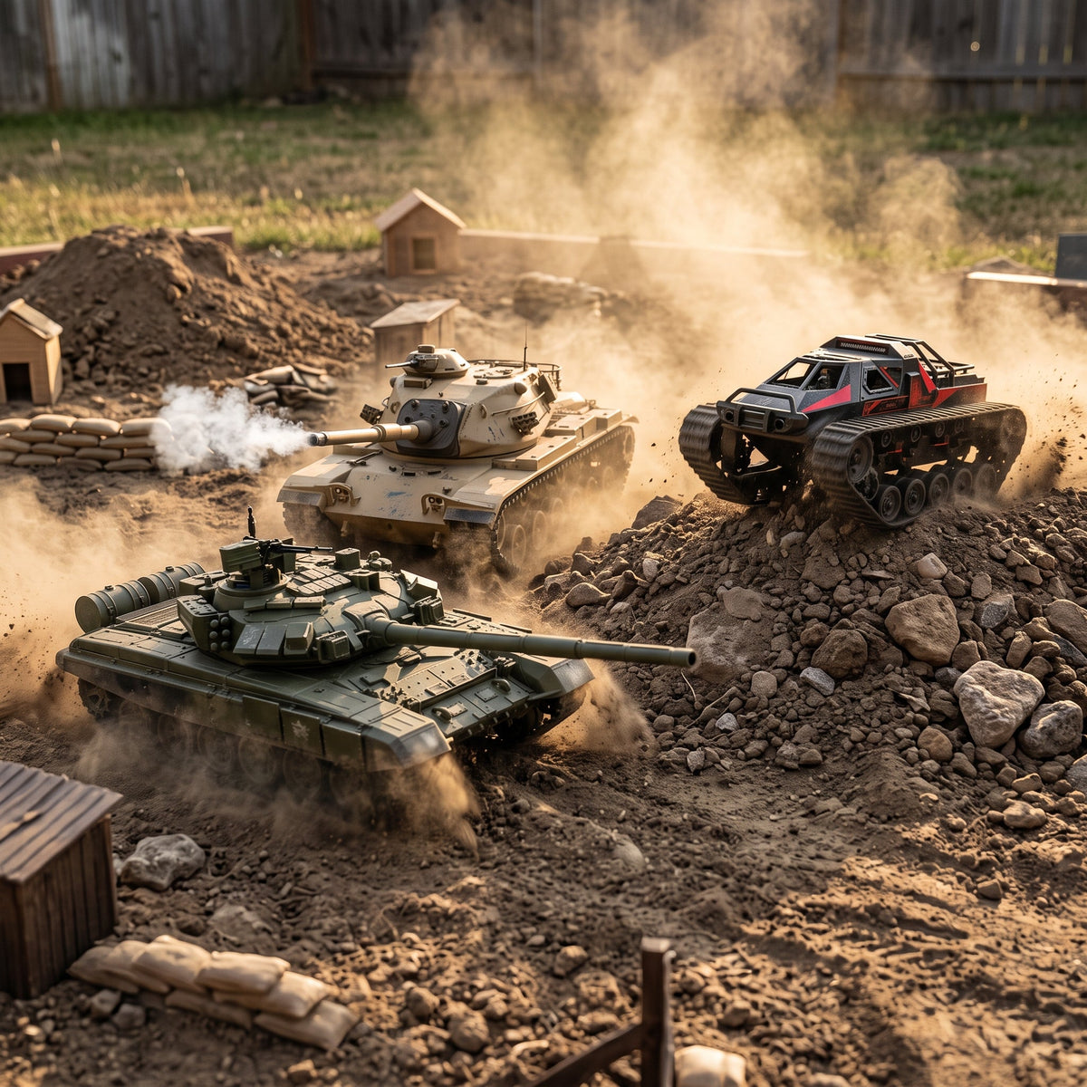 Playpulse RC heavy-duty outdoor combat tanks for backyard battle games