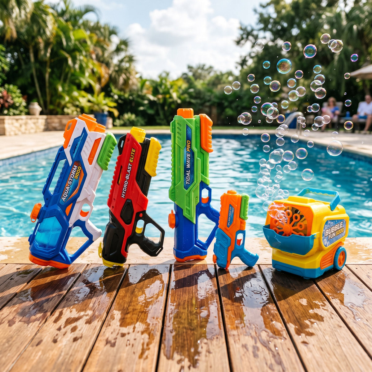 Playpulse RC high-tech water blasters and automatic bubble machines