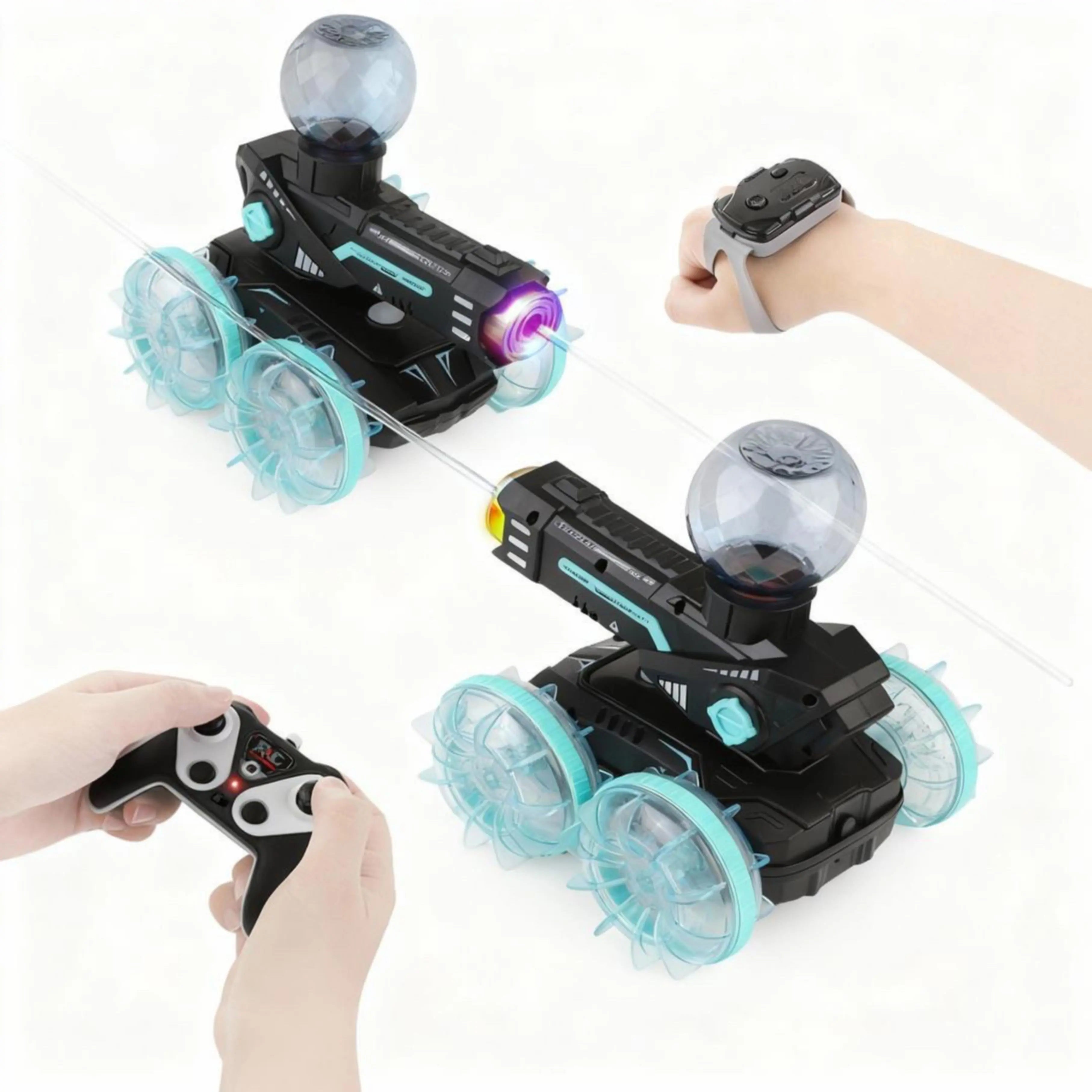 Amphibious 4WD Stunt RC Car with 360° Rotation,Pet Interaction Toys PLAYPULSE RC