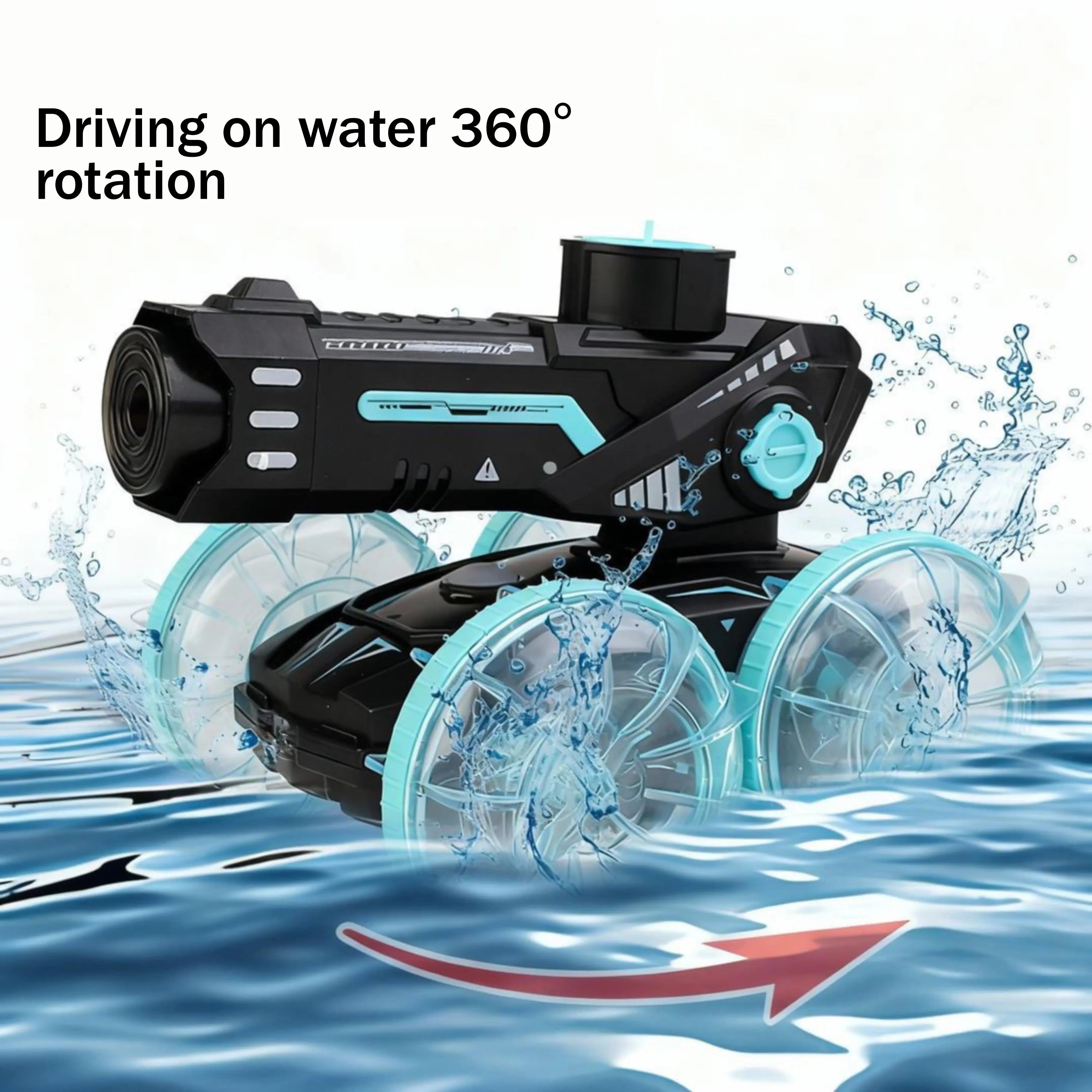 Amphibious 4WD Stunt RC Car with 360° Rotation,Pet Interaction Toys PLAYPULSE RC