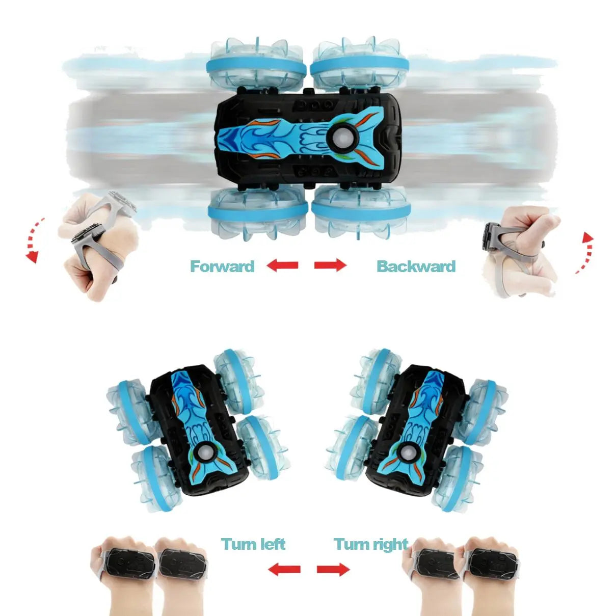 Waterproof 4WD Stunt Remote Control Vehicle for Kids and Pets PLAYPULSE RC