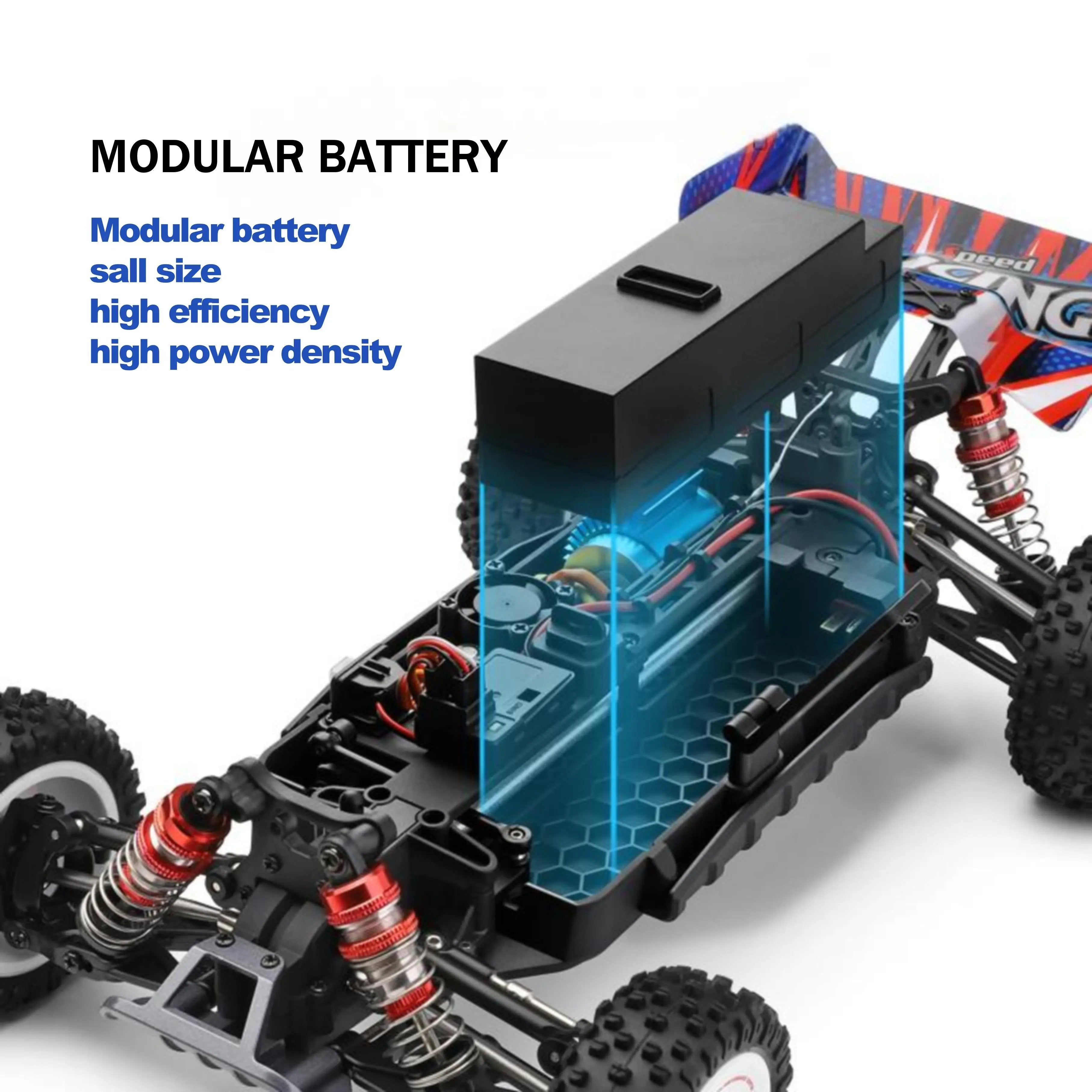 60KM/H High-Speed All Terrains RC Racing Car with Independent Suspension PLAYPULSE RC