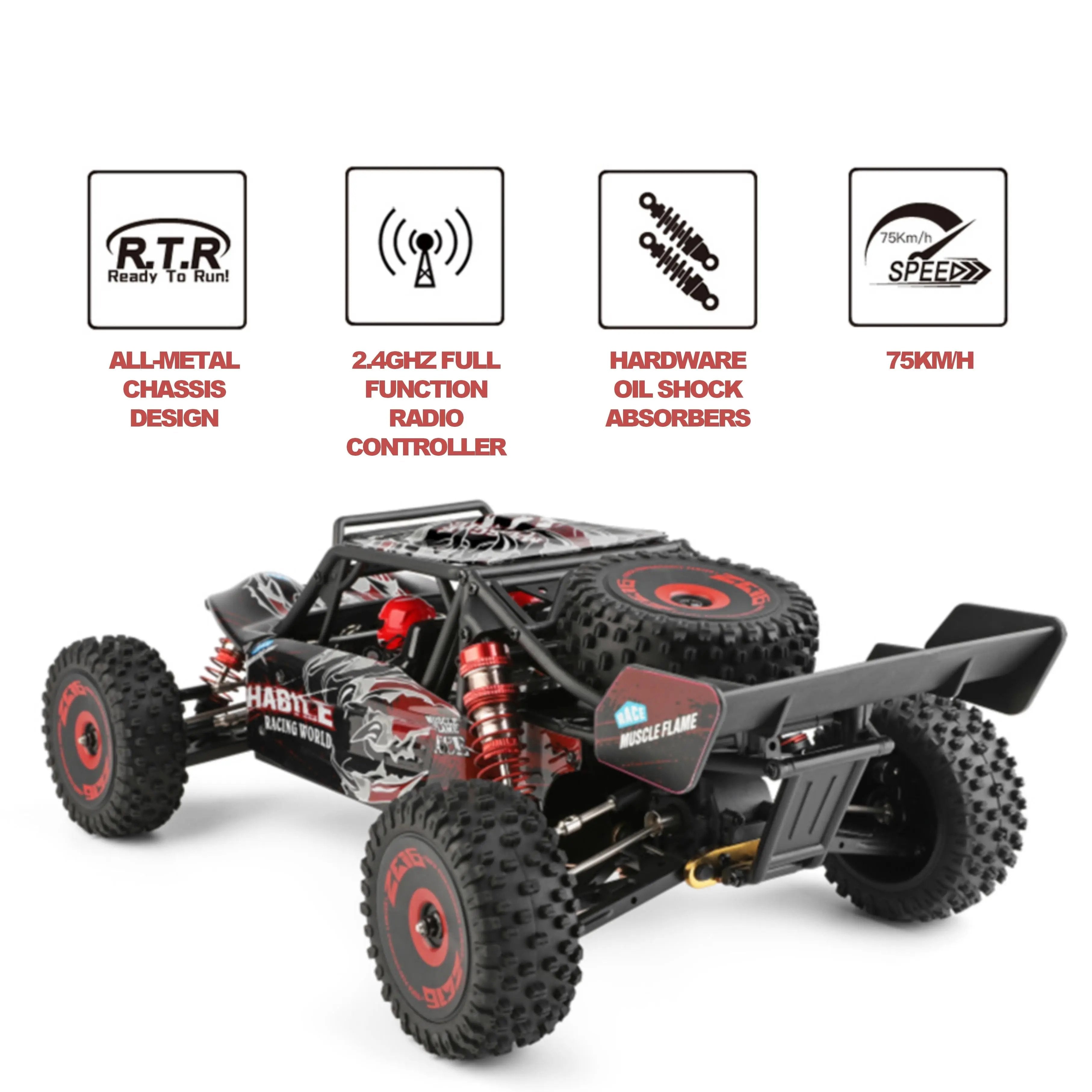 75km/h Brushless Top Speed RC Cars 4WD Desert Truck for Off-Road Adventure PLAYPULSE RC