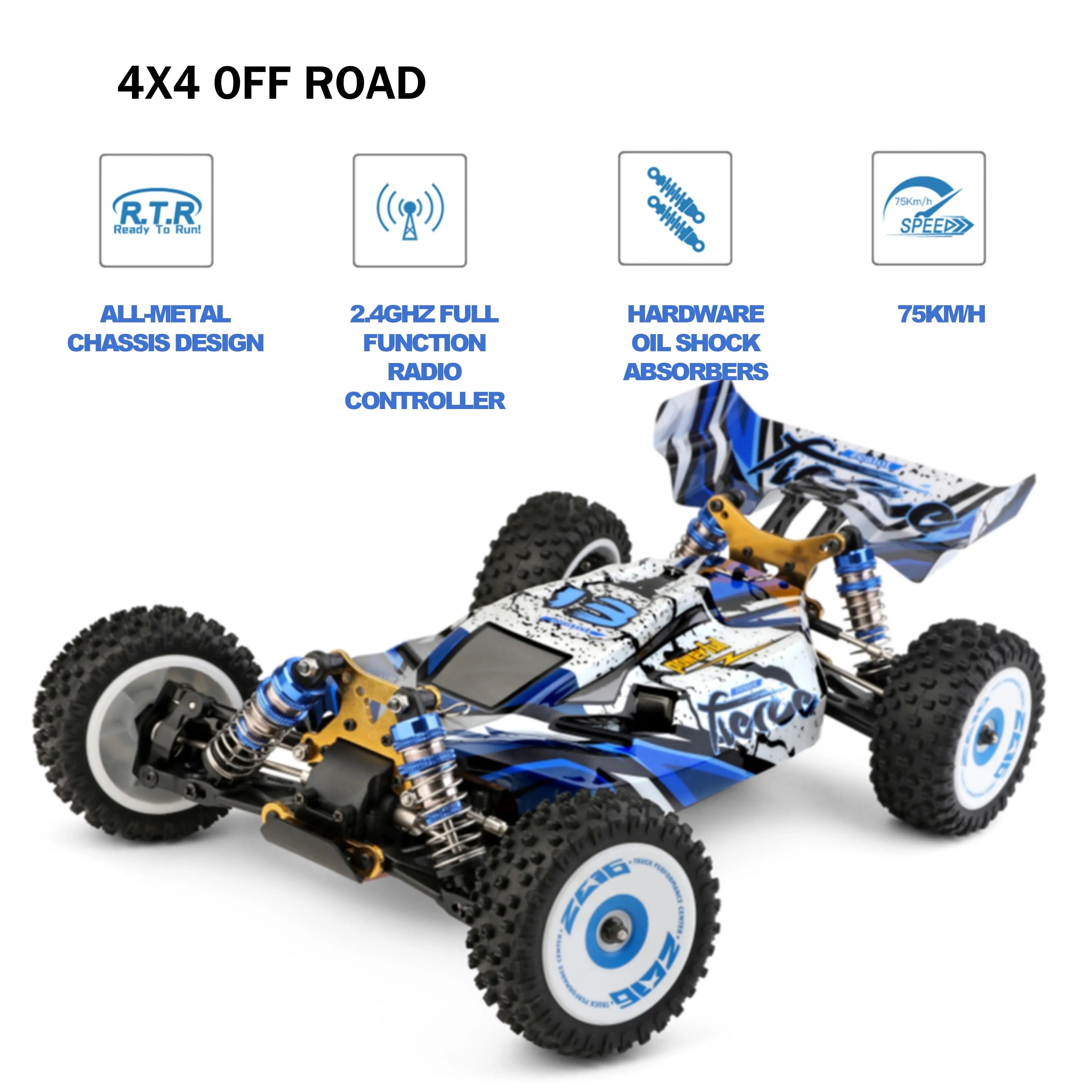 Hot Racing RC Electric 4WD 1:12 Brushless Off-Road Car for Kids and Teens PLAYPULSE RC