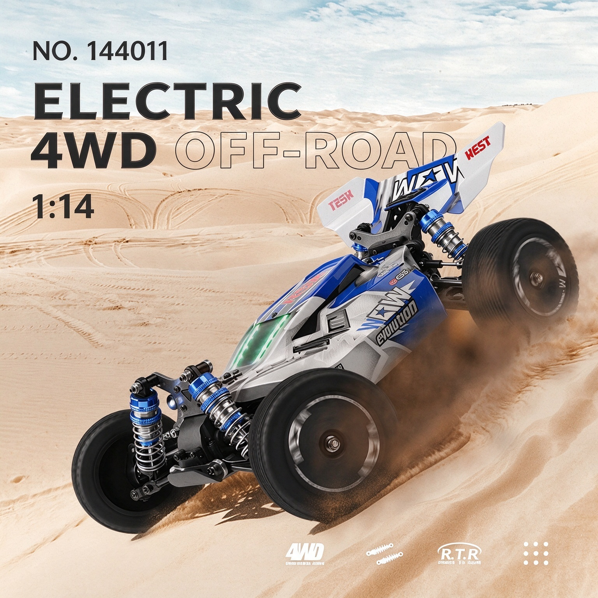 PlayPulseRC 144011 1:14 Brushed RC Drift Buggy 4WD