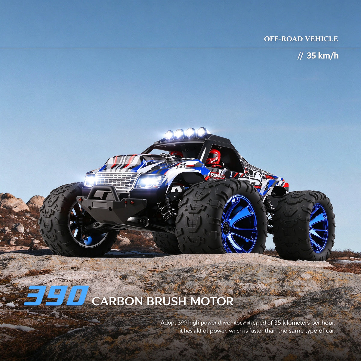 PlayPulseRC 144018 1:14 4WD RC Desert Truck 35 km/h
