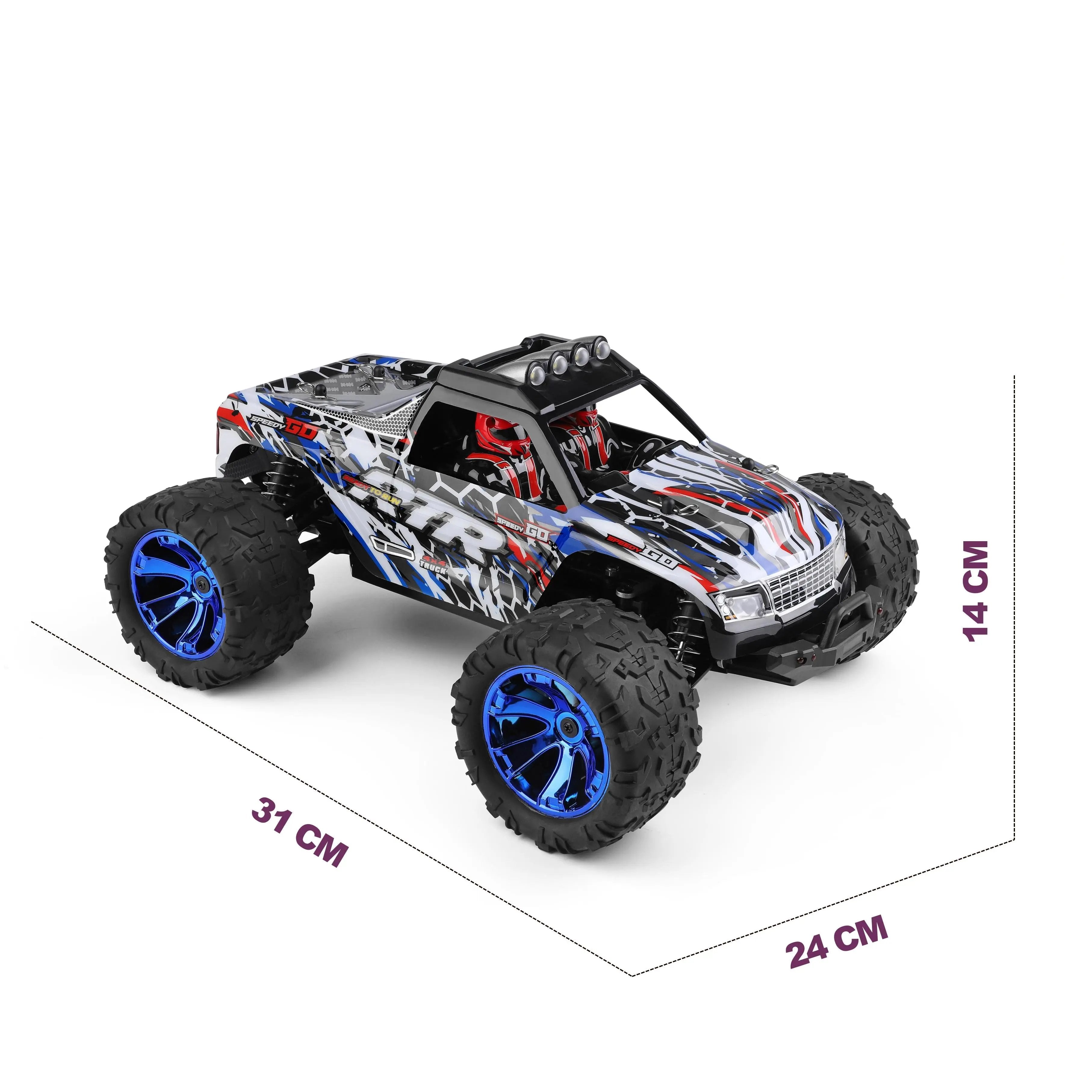 1:14 4WD 144018 RC Toy Monster Truck Product Dimensions - PLAYPULSE RC