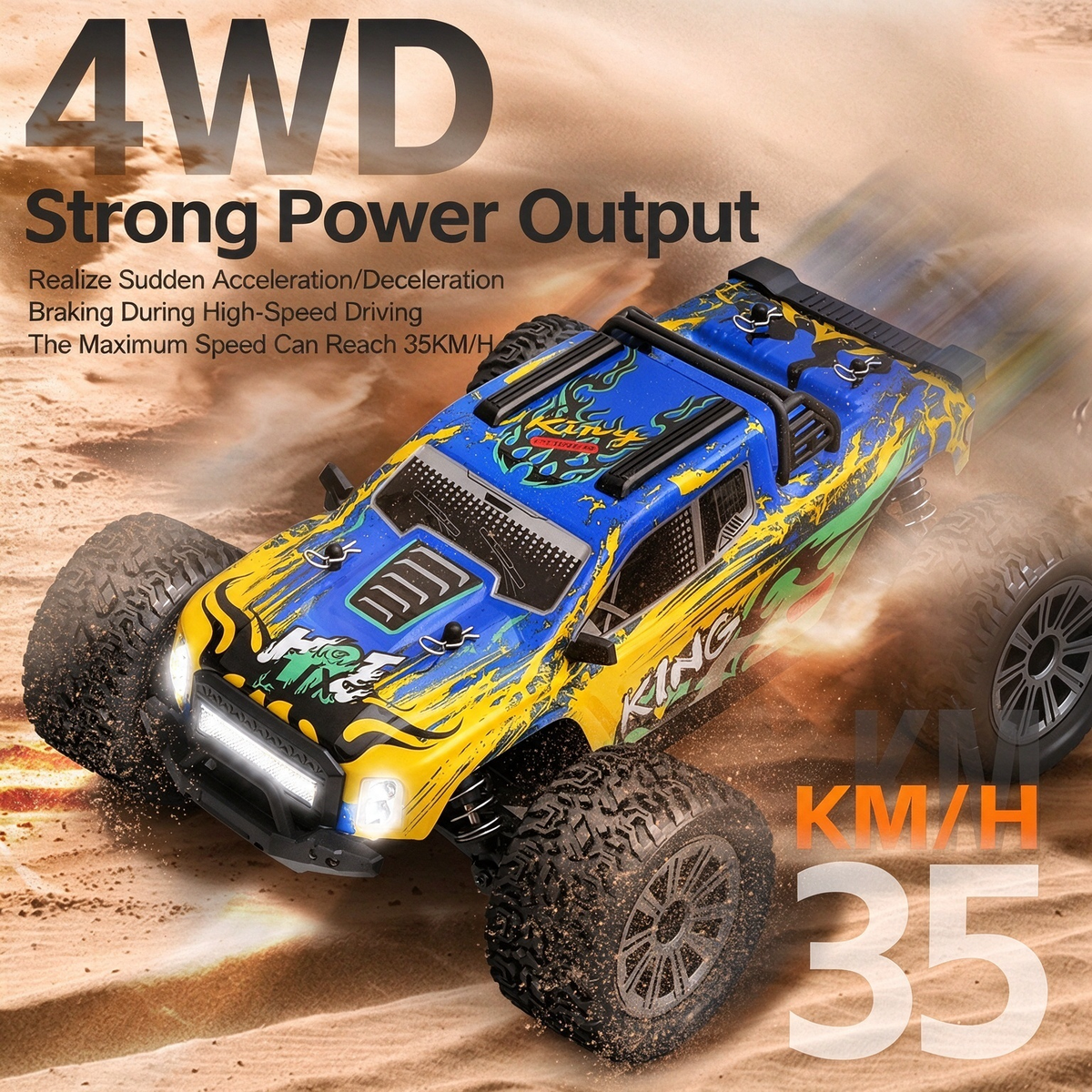 PlayPulseRC 164018 1:16 4WD RC Monster Truck 35 km/h