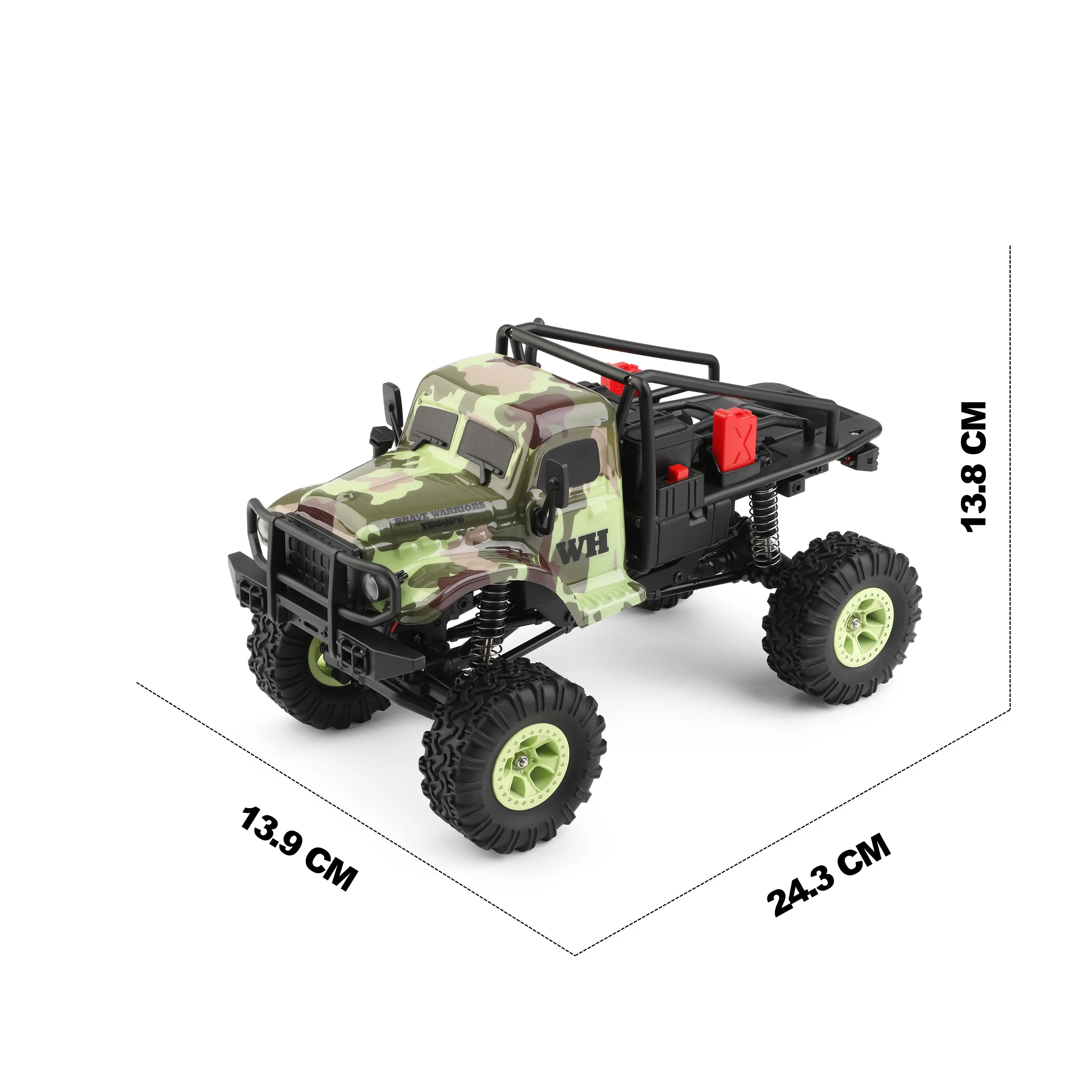 TROOPS 184021: 1:18 Black 4WD Crawling RC Truck - Product Dimensions