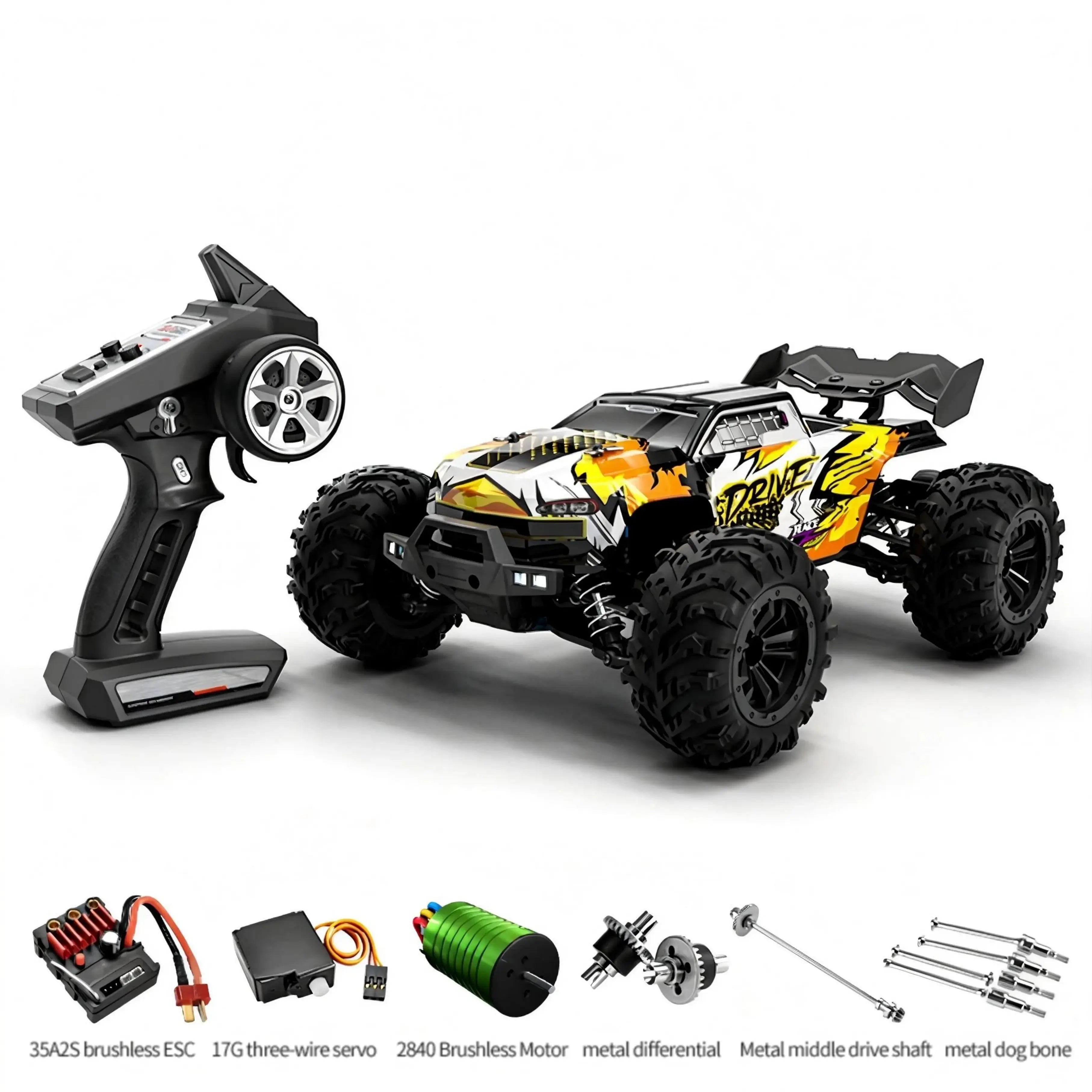 Monster Truck for Sale - Brushless High-Speed RC Car -16102pro Orange-Playpulse RC