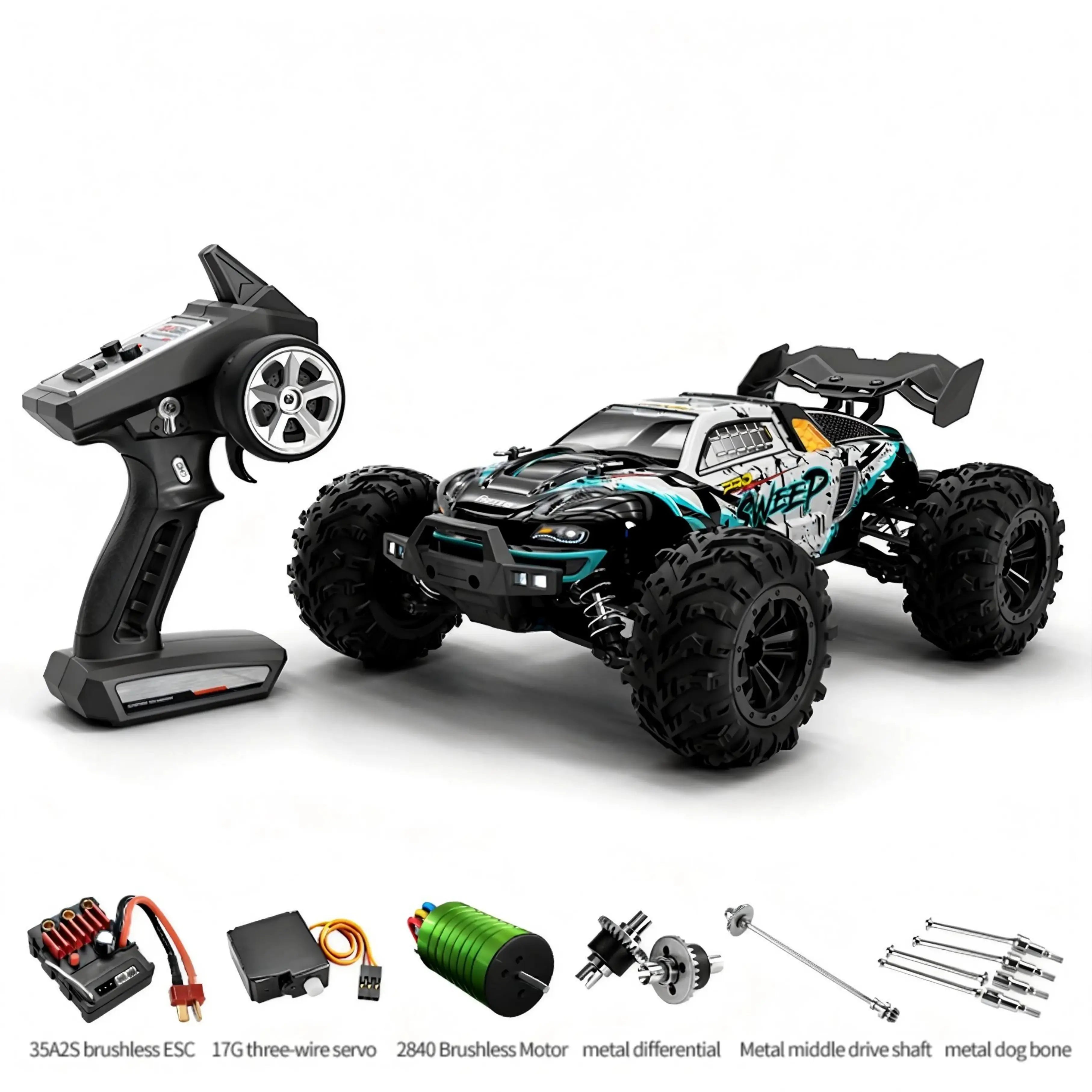 Monster Truck for Sale - Brushless High-Speed RC Car -16101pro Green-Playpulse RC