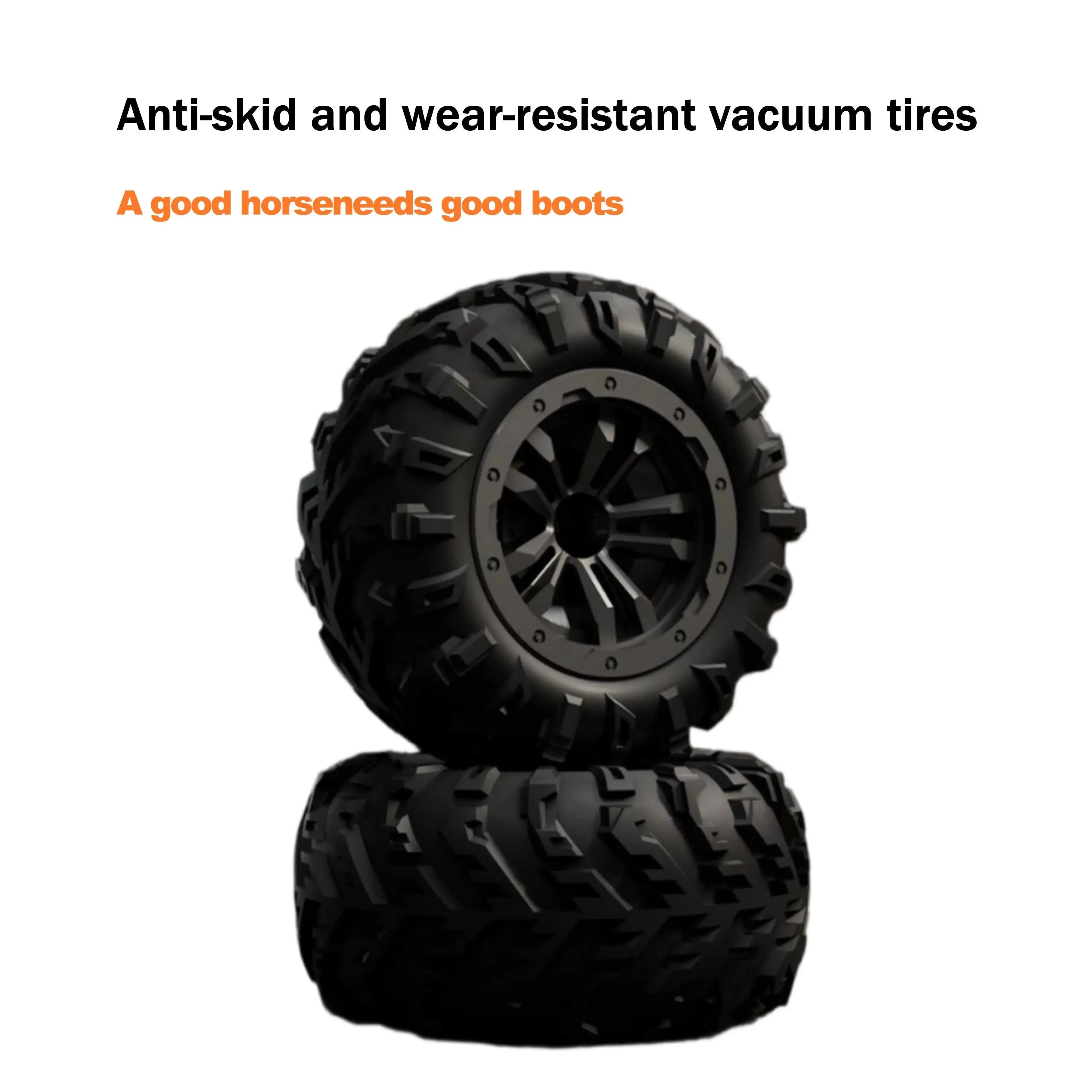 Anti-skid and wear-resistant vacuum tires- Brushless High-Speed RC Car - Playpulse RC