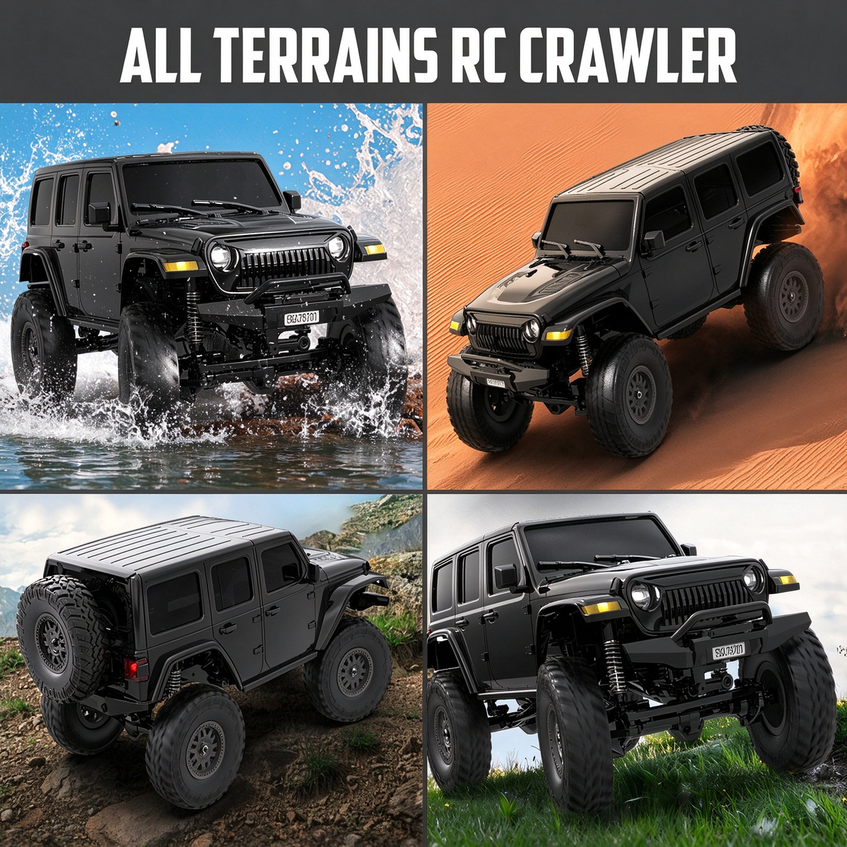 PlayPulseRC 787-1 1:24 RC Jeep Crawler 4WD Lights