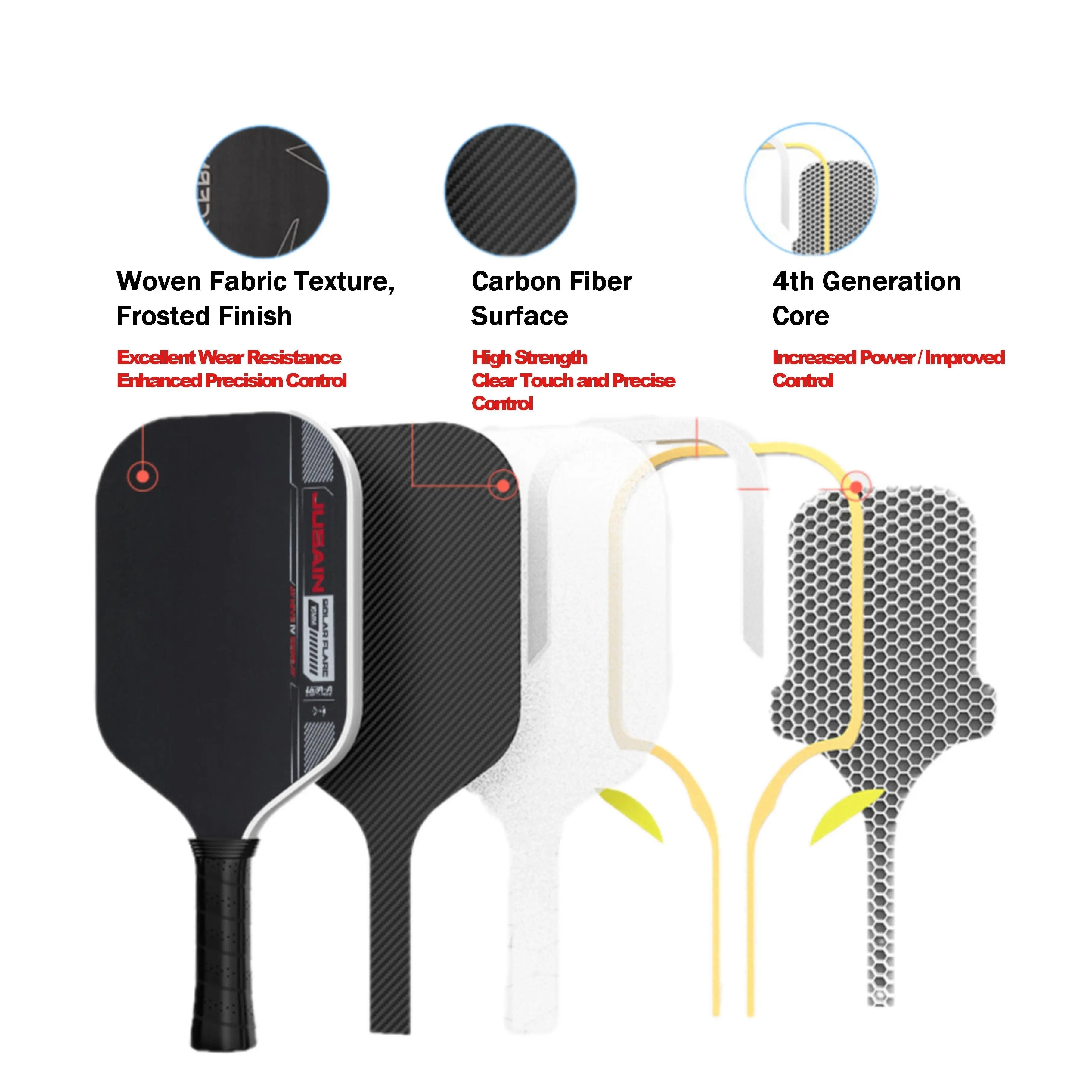 GEN4 Carbon Fiber Hot Pressing Integration Pickleball Paddle for Control and Power PLAYPULSE