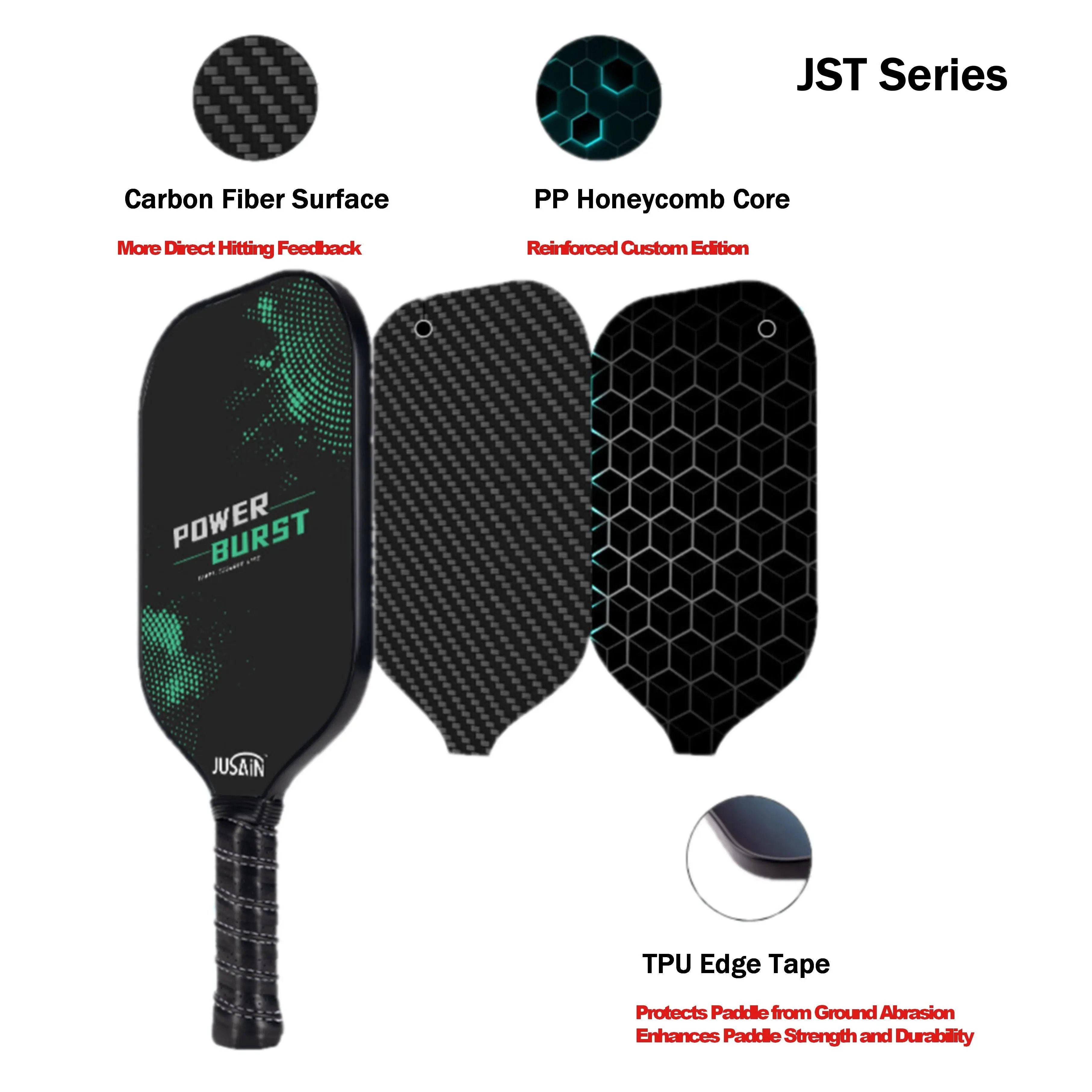 GEN4 Carbon Fiber Hot Pressing Integration Pickleball Paddle for Control and Power PLAYPULSE