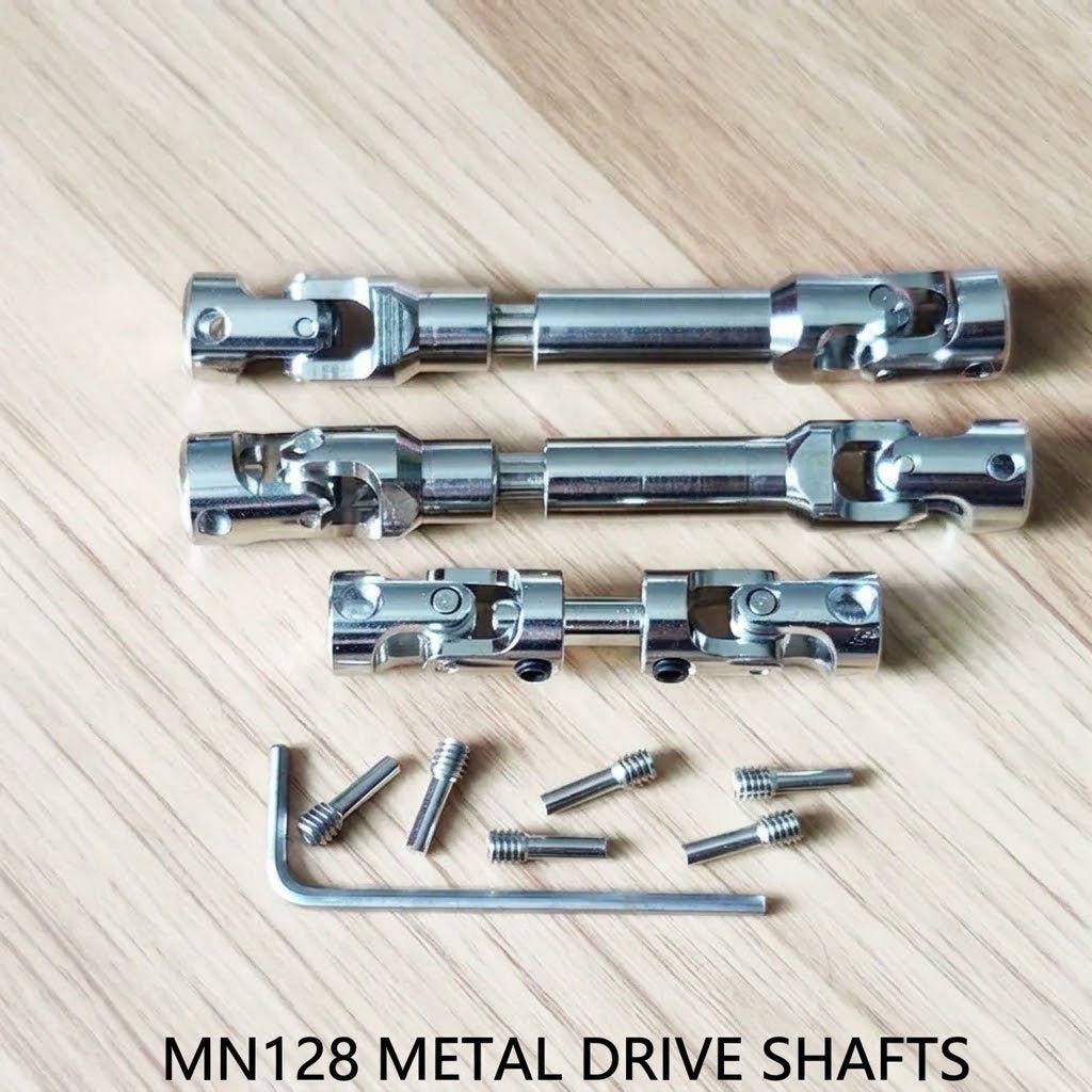 MN128 Metal Drive Shaft 3-Pack for 1/12 RC Crawler – Upgrade Replacement Driveshafts