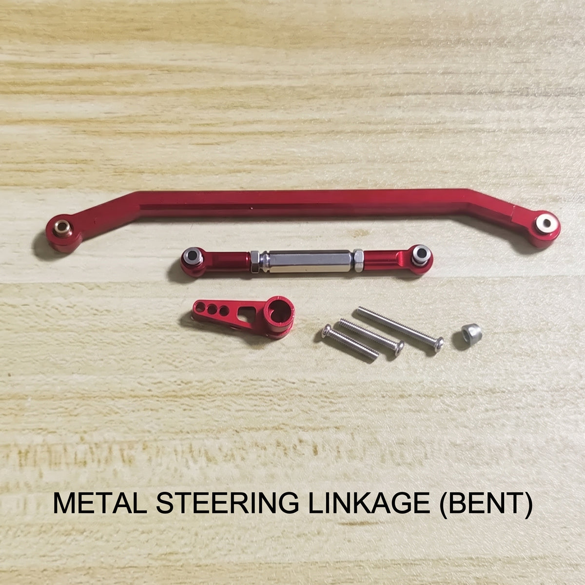 MN128 Red Metal Steering Linkage Set – 1/12 RC Crawler Upgrade Rods