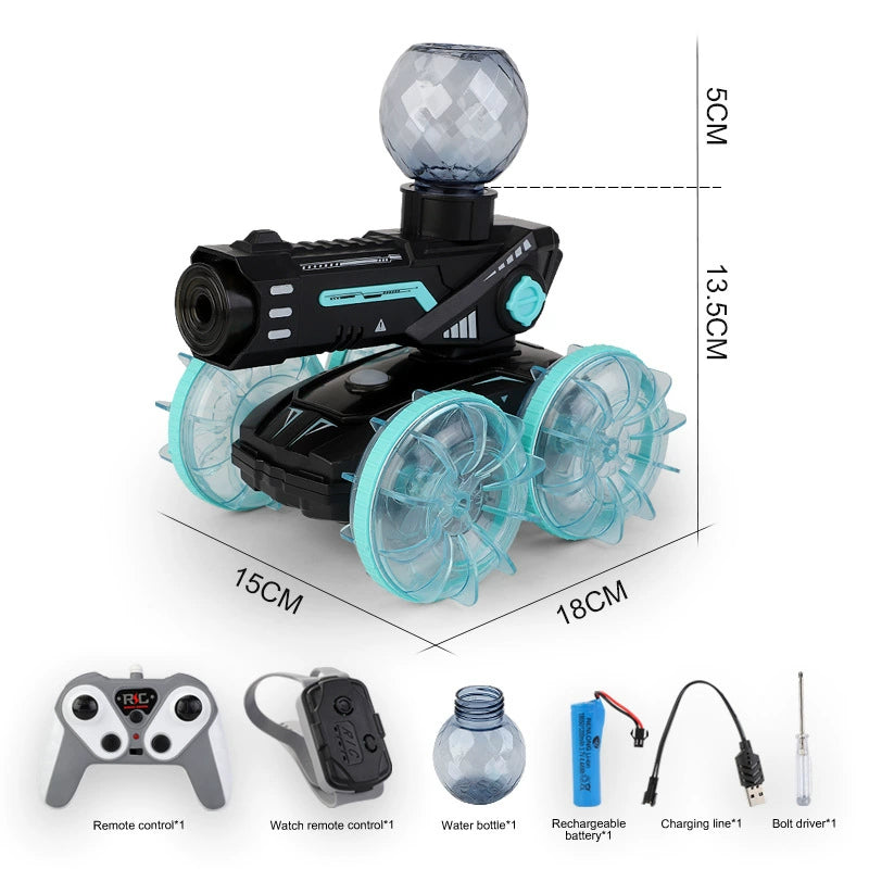 1203N Amphibious RC Car with Water Gun, 4x4 Waterproof Stunt Truck