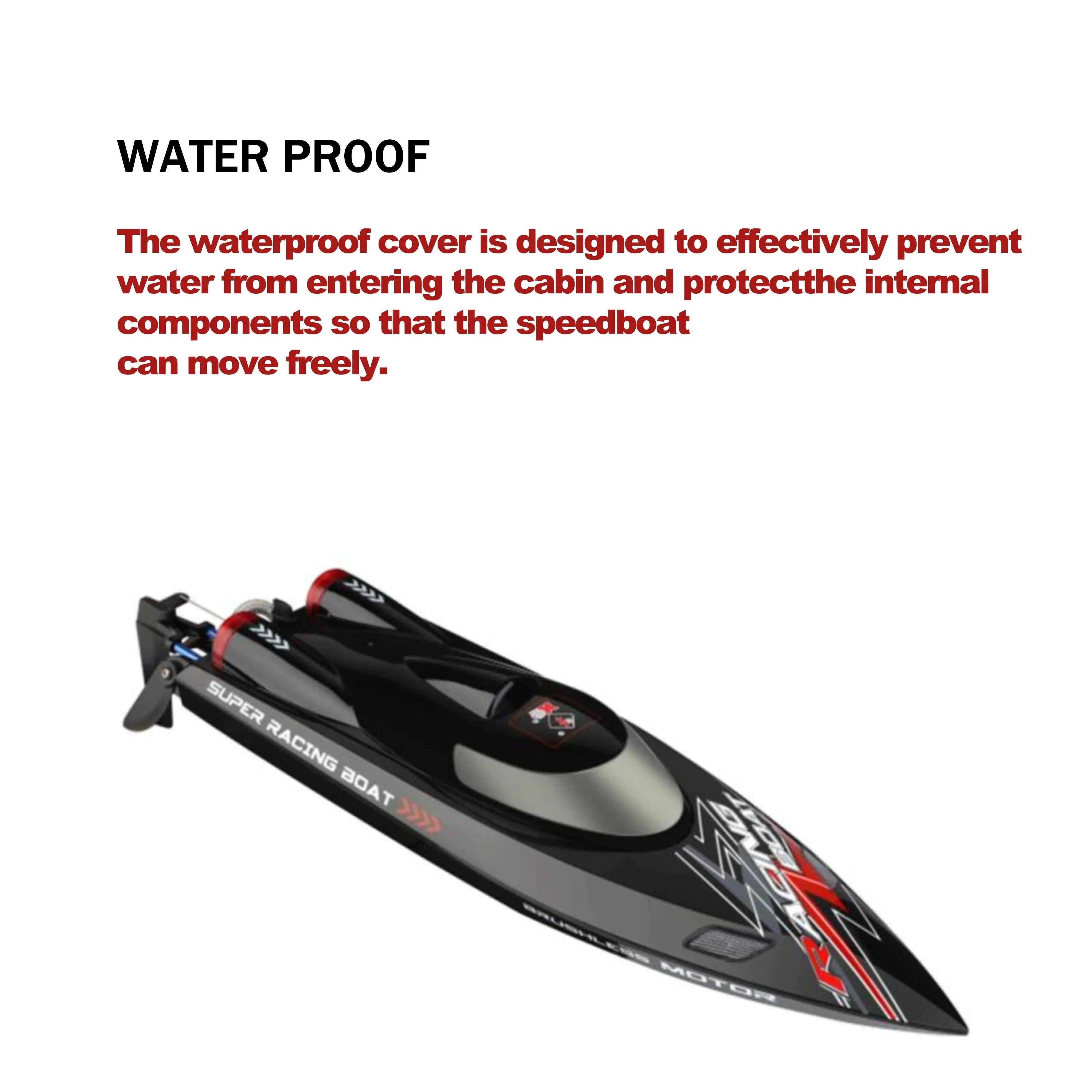 Remote Control Boat, 60KM/H High Speed RC Racing Boat for Kids and Teens PLAYPULSE