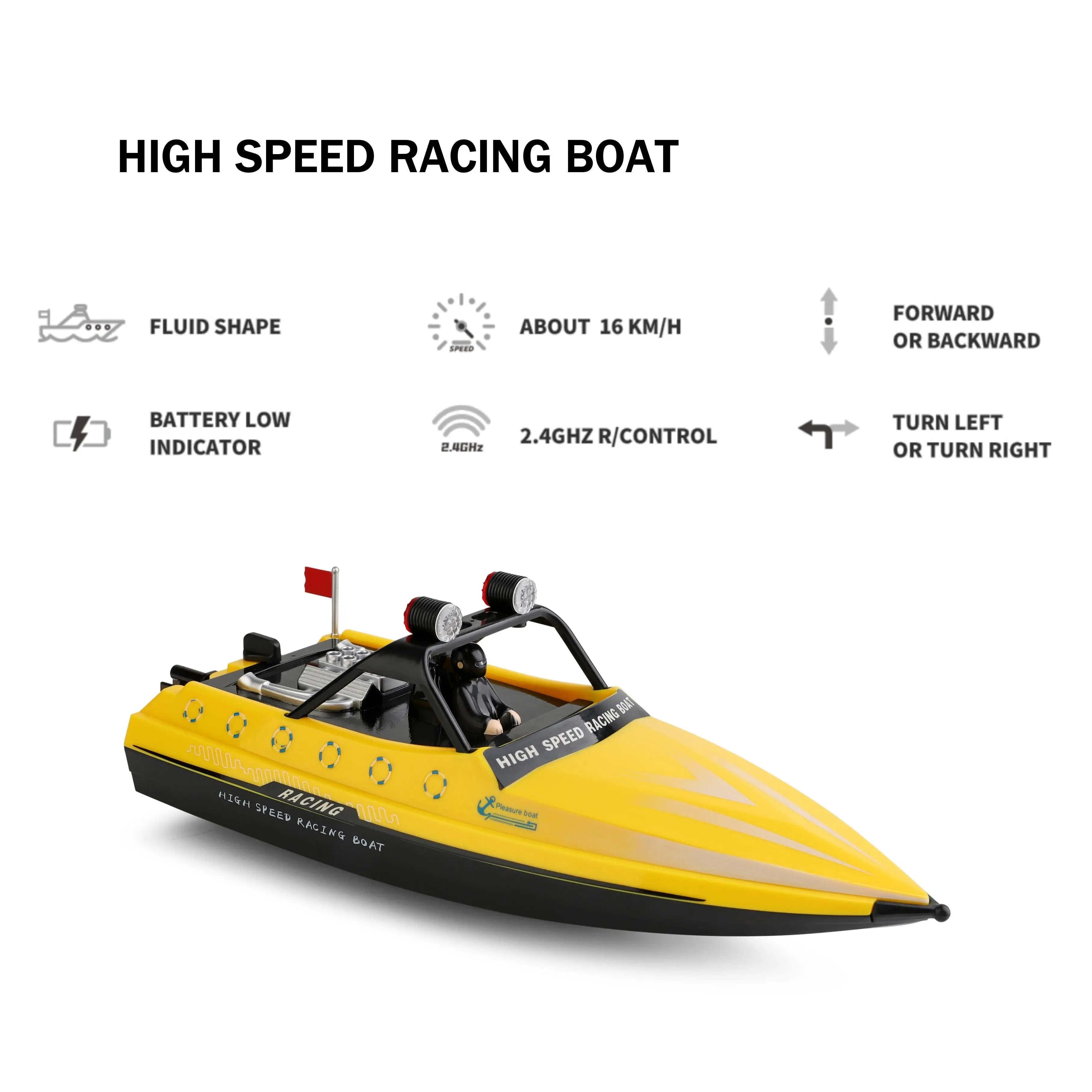Cheap RC Boats for Sale with Led Lights, High-Speed Racing for Kids PLAYPULSE