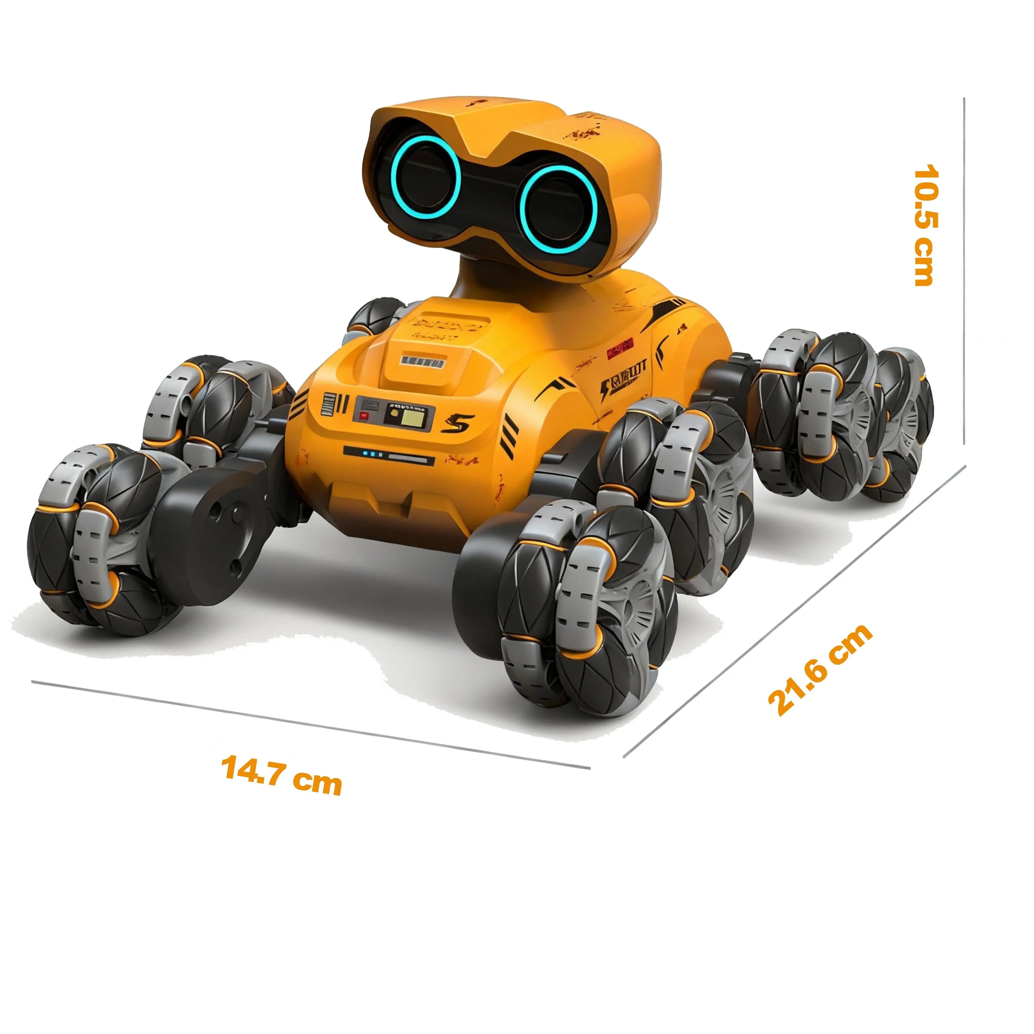 YT6639 8-Wheel RC Stunt Car - 360° Flip Robot with Flexible Limbs Product Dimensions - PLAYPULSE RC