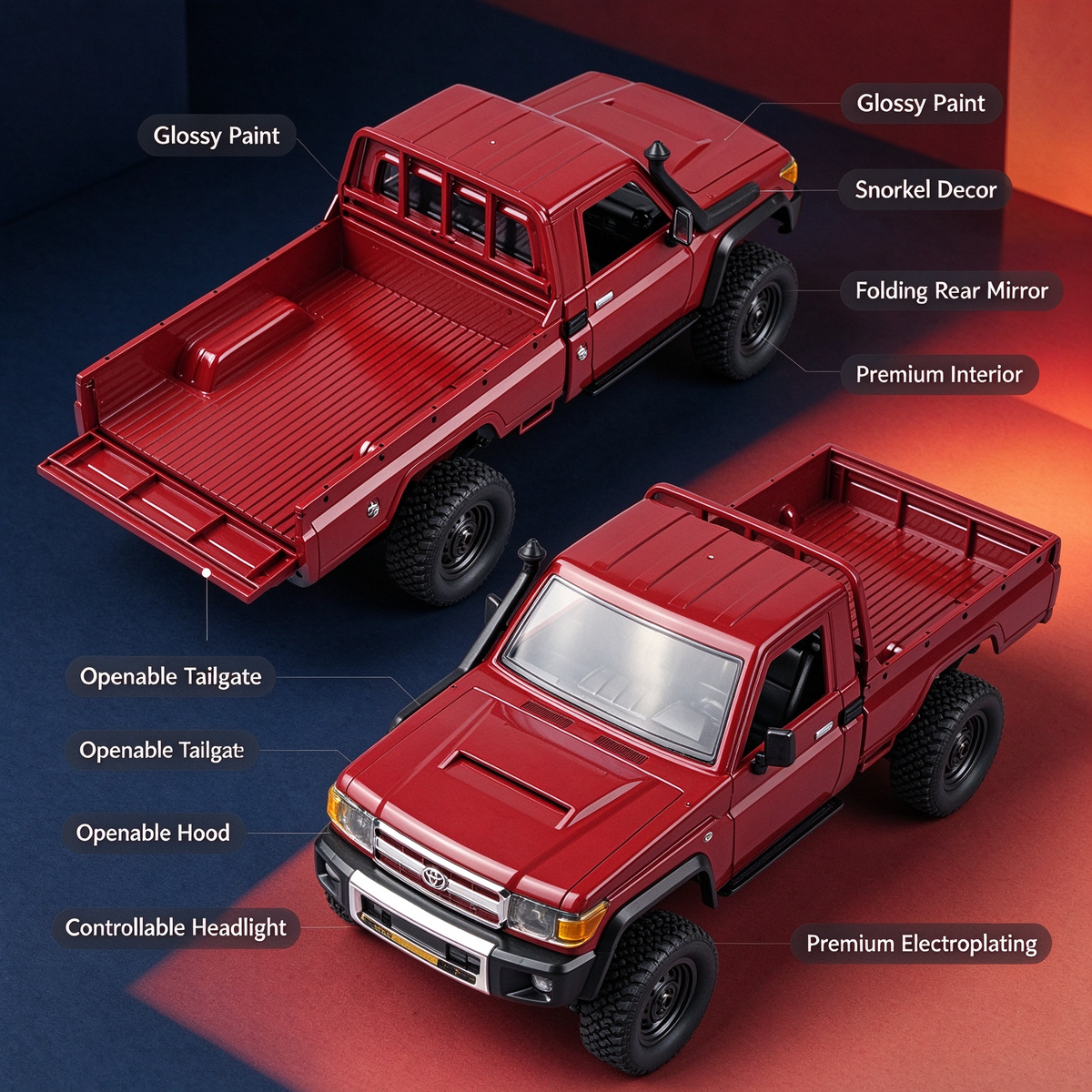 PlayPulseRC MN82 1:12 Toyota LC79 RC Crawler RTR