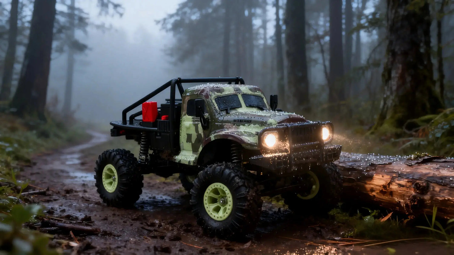 184021: 1:18 Black 4WD Crawling RC Truck​ - 38° Climb, 2.4GHz Remote