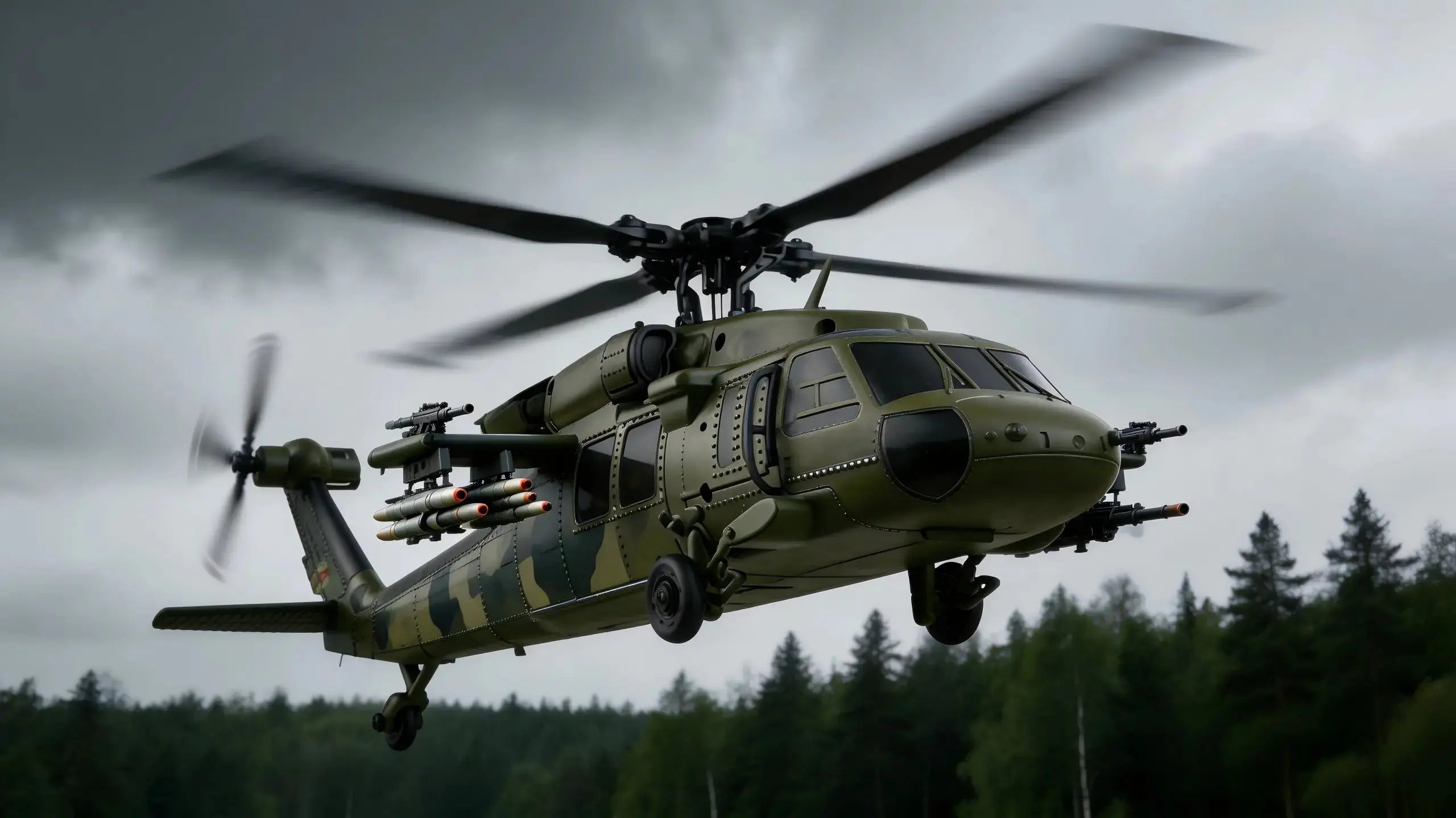 K170 Black Hawk | 15 Min Flight RC Warbird​ Helicopter