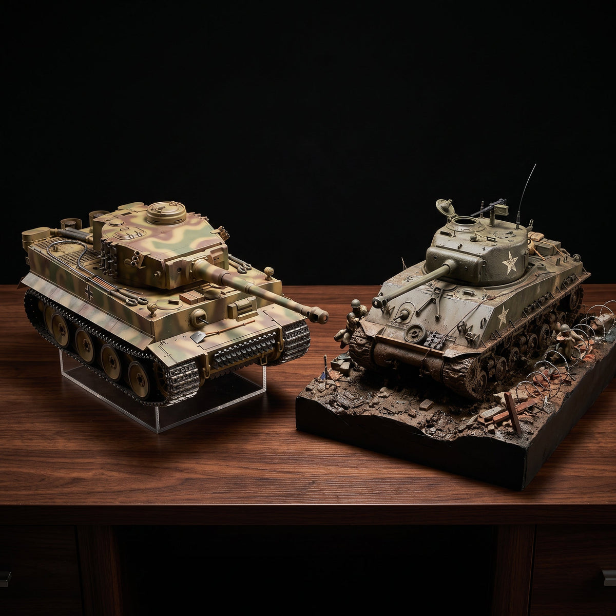 Playpulse RC museum-grade scale model collectible tanks on display