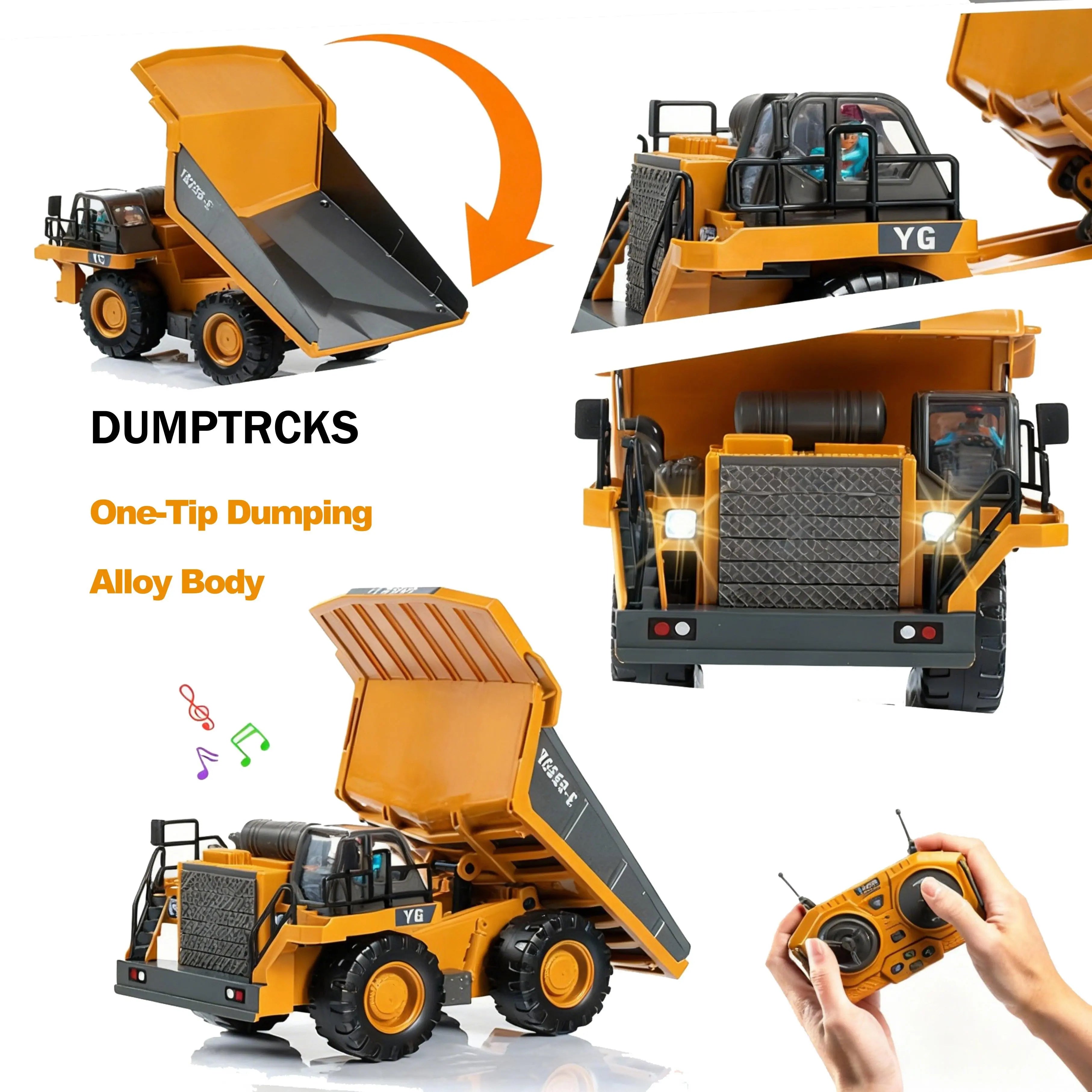 2.4G RC Engineering Car Toys,Dump Truck,Bulldozer,Excavator PLAYPULSE RC