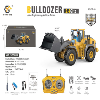 YIGONG Remote Control Engineering Vehicle Toy Car for Kids（Excavator、Dump Truck、Bulldozer）