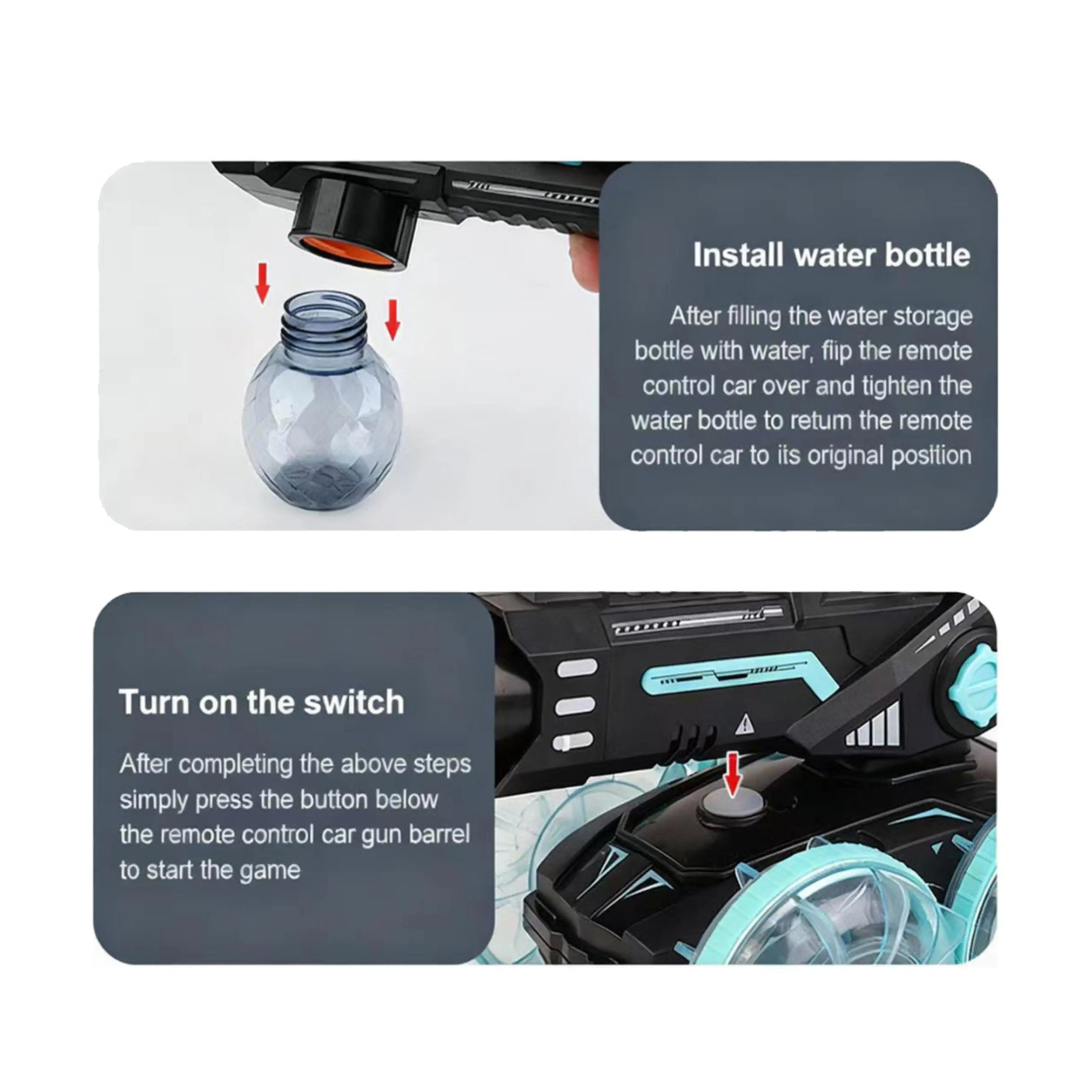 Amphibious 4WD Stunt RC Car with 360° Rotation,Pet Interaction Toys PLAYPULSE RC