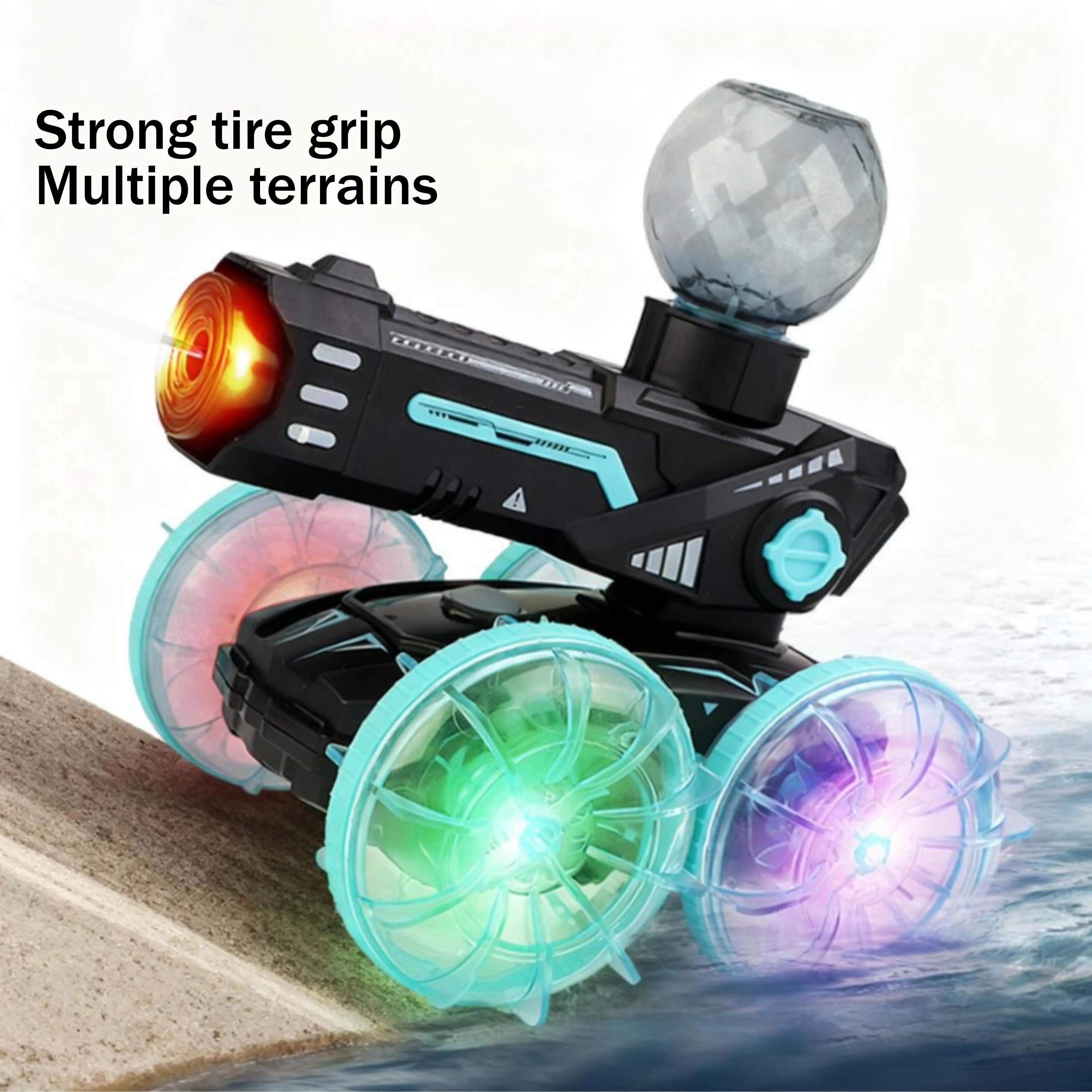 Amphibious 4WD Stunt RC Car with 360° Rotation,Pet Interaction Toys PLAYPULSE RC