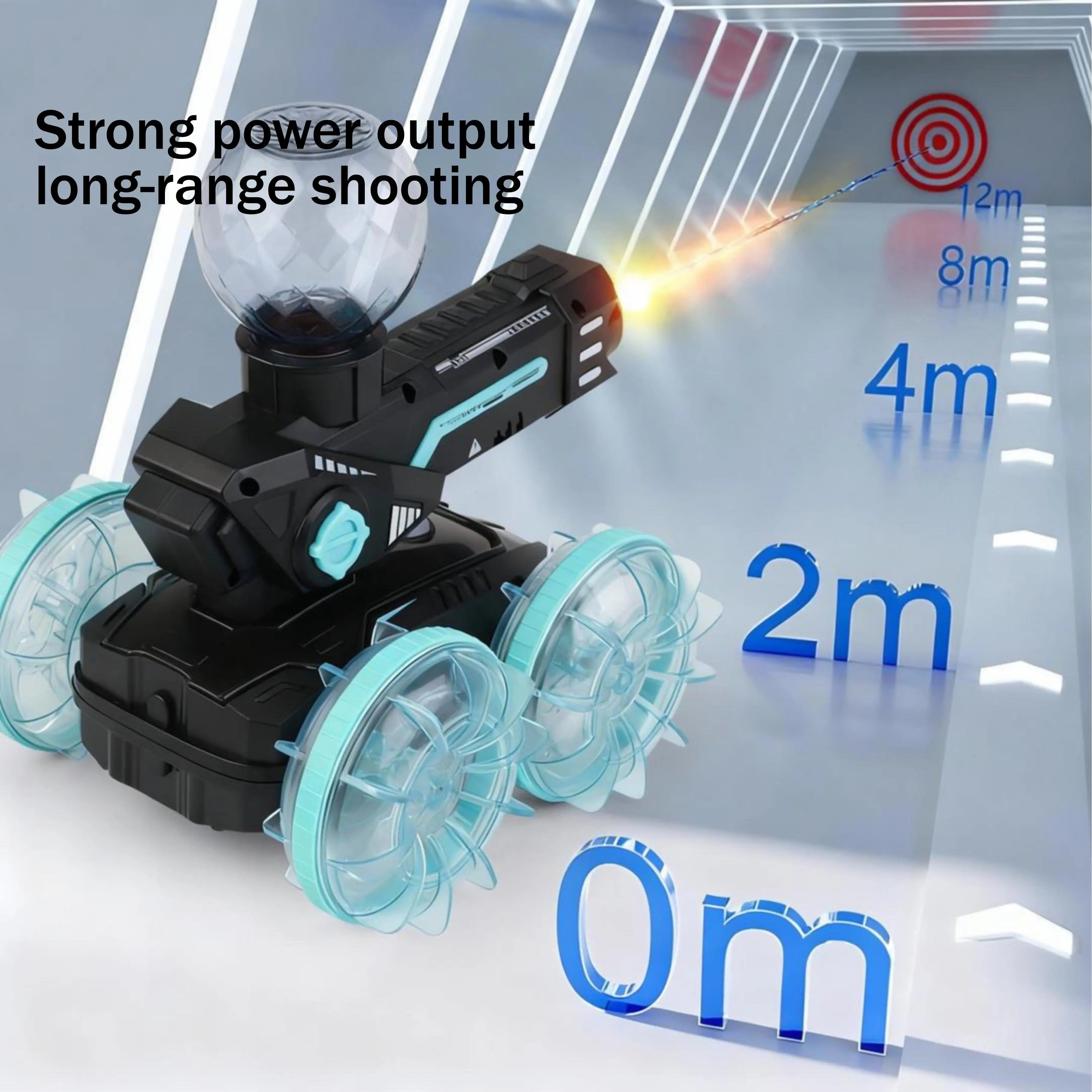 Amphibious 4WD Stunt RC Car with 360° Rotation,Pet Interaction Toys PLAYPULSE RC