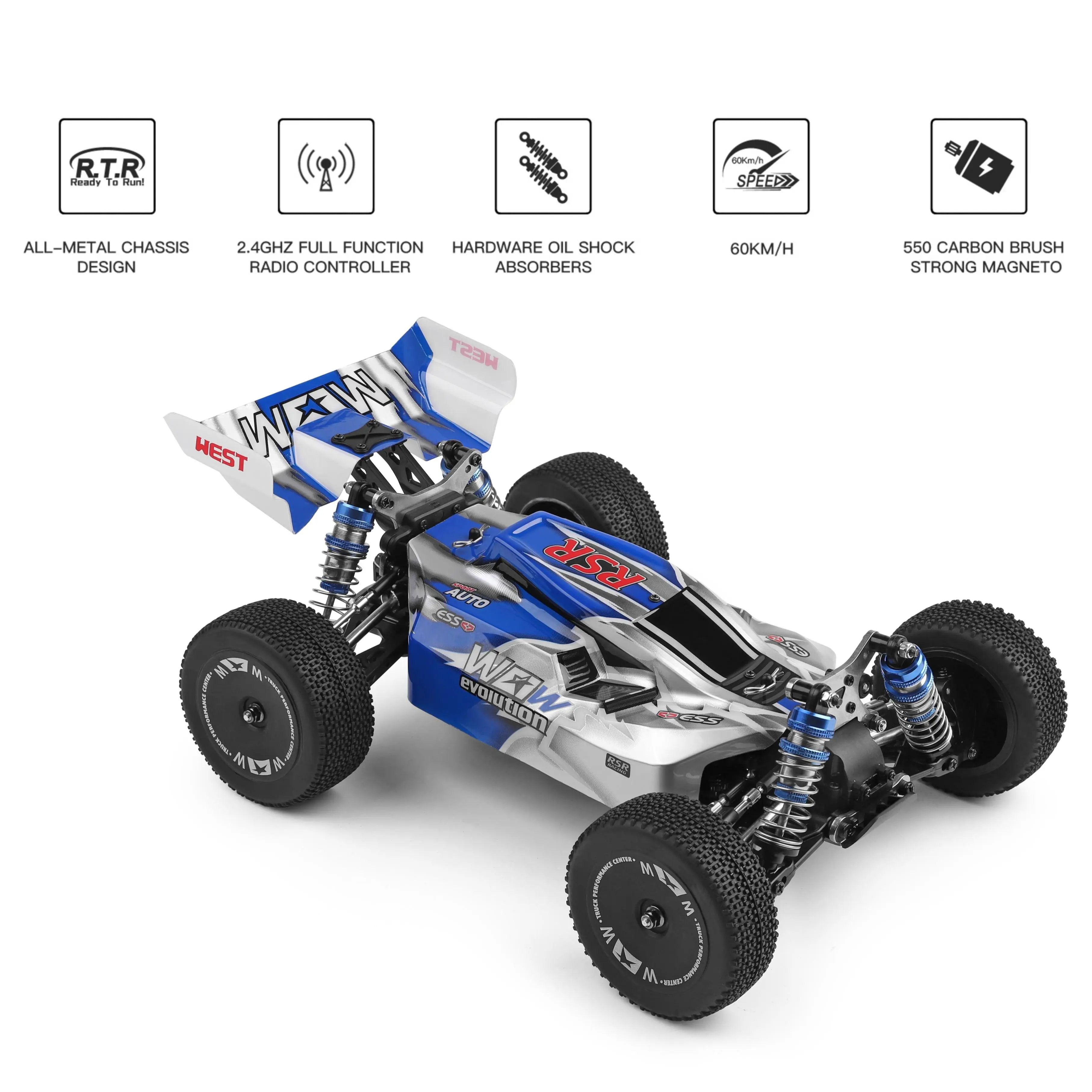 Control Car Racing 1:14 4WD Climbing Car with Multifunctional Lighting PLAYPULSE RC