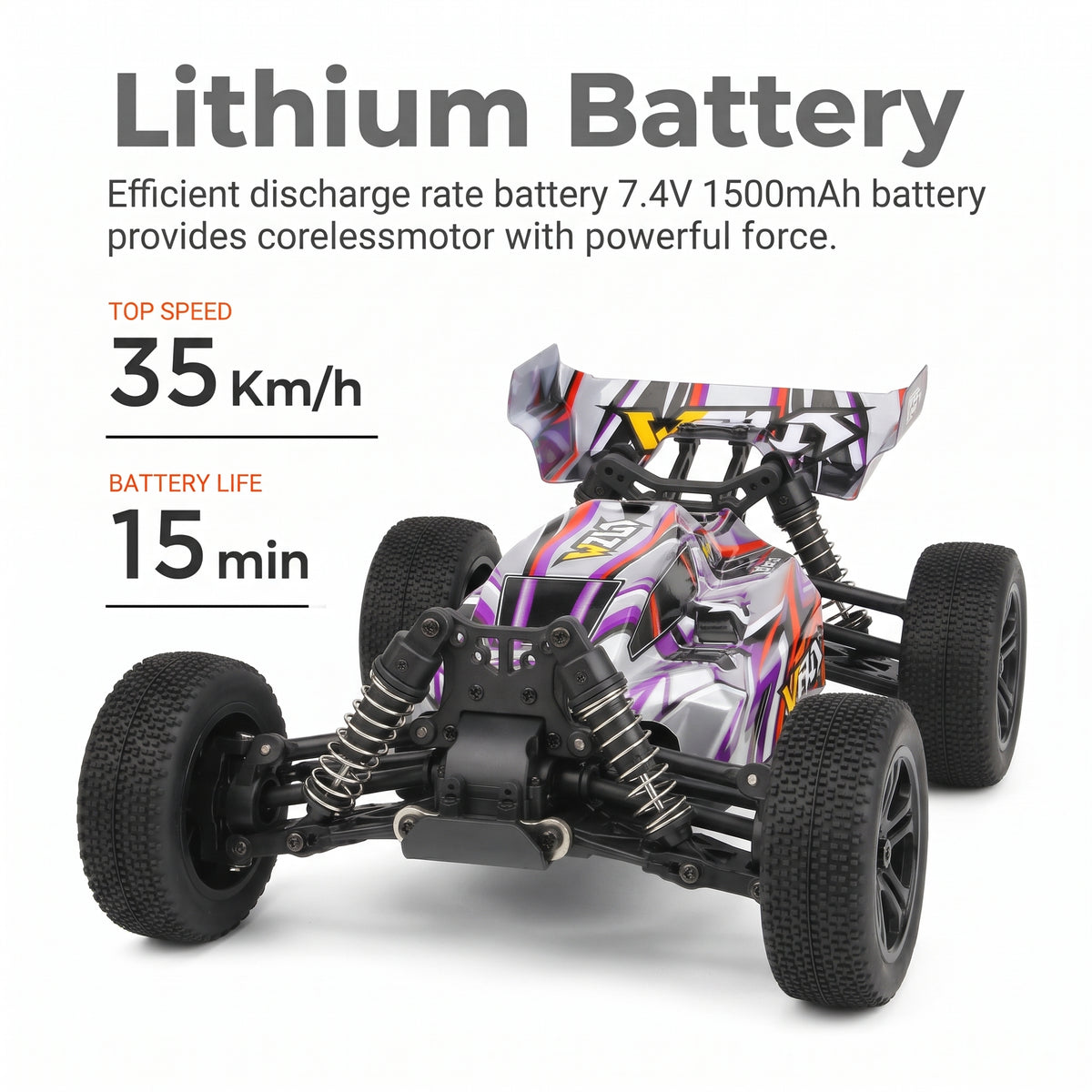 PlayPulseRC 144016 1:14 4WD RC Racing Buggy 35 km/h