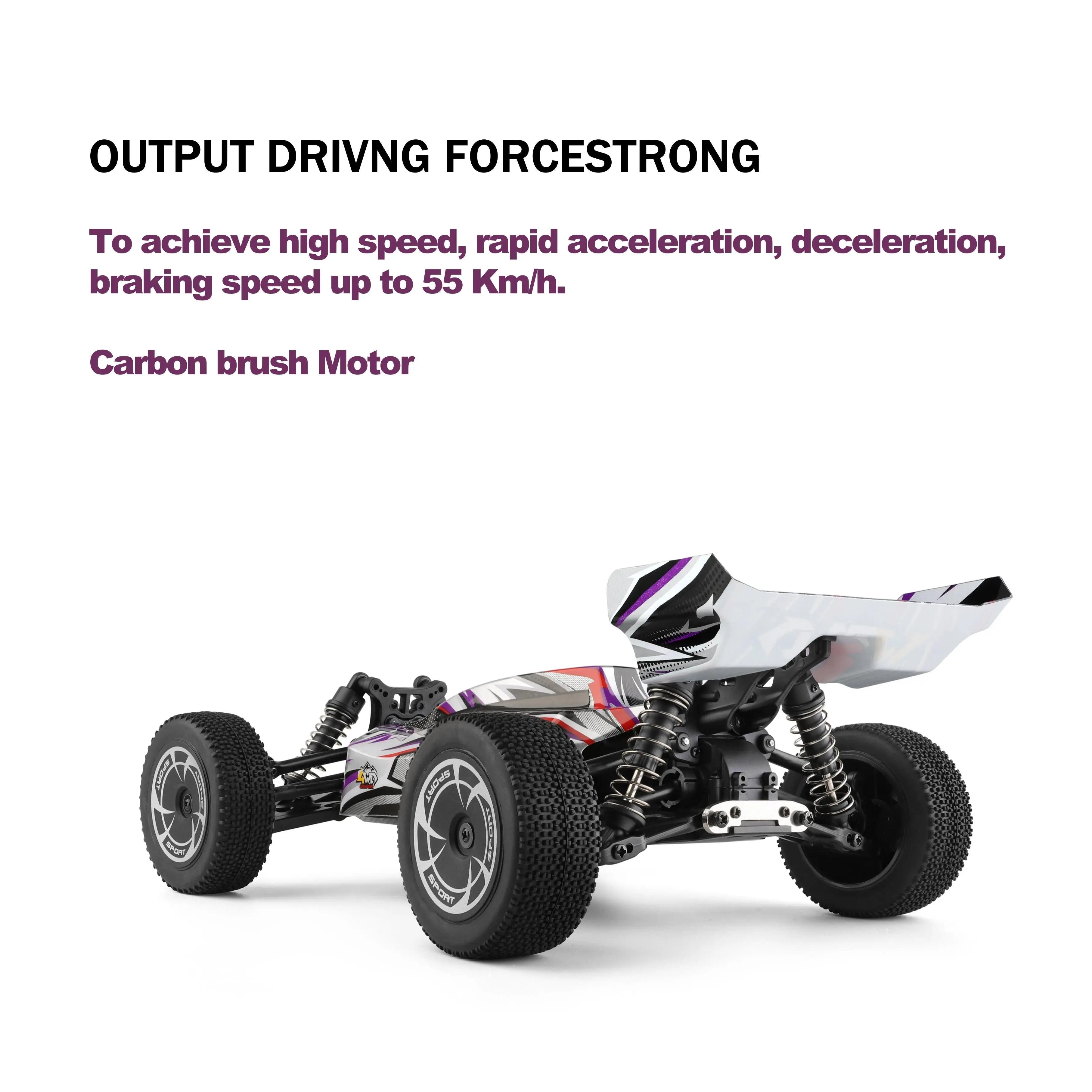 High-Speed Fast RC Cars Featuring 390 Carbon Brush Motor 1:14 Scale Model PLAYPULSE RC