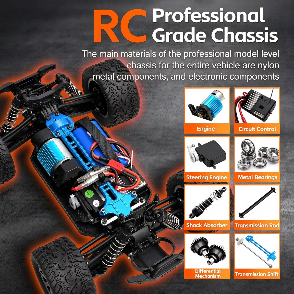 PlayPulseRC 164018 1:16 4WD RC Monster Truck 35 km/h