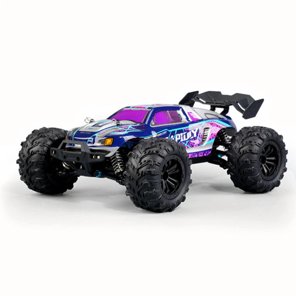 Lowrider RC Cars 1:16 Scale-Brightly colored lowrider-style remote control car with graffiti patterns and large wheels- PLAYPULSE RC
