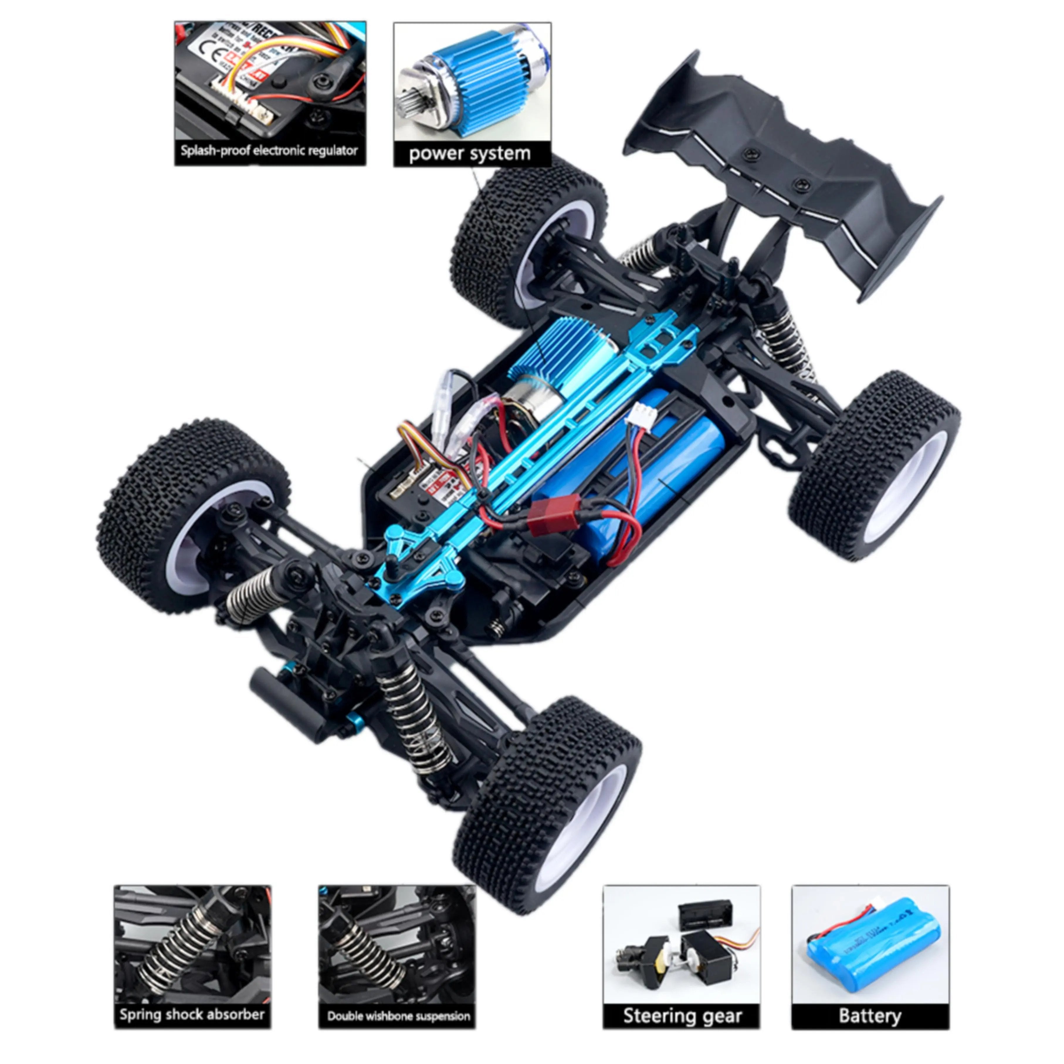 Hot Racing RC Car - 38km/h Speed with 80m Remote Control Distance PLAYPULSE RC