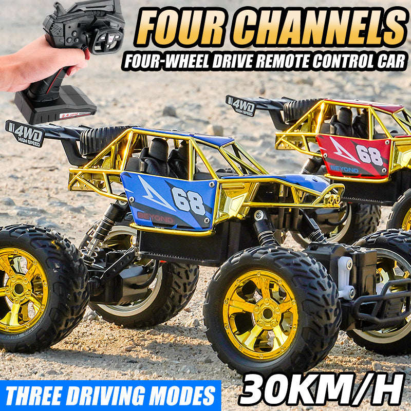 PLAYPULSE 4WD Off-Road RC Truck Durable 4x4 Racing Car