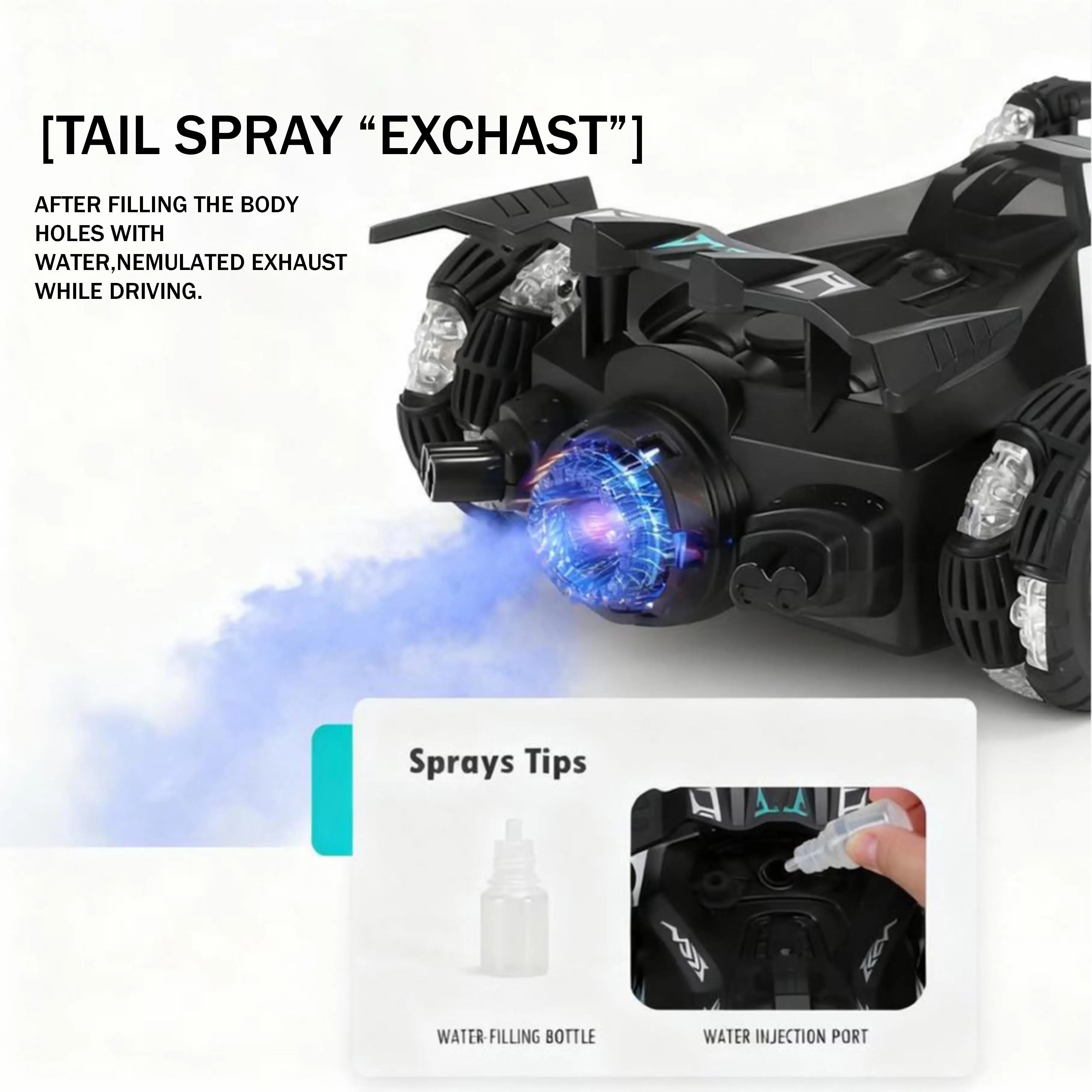 Water-Spraying Stunt RC Car with LED Lights and Sound PLAYPULSE