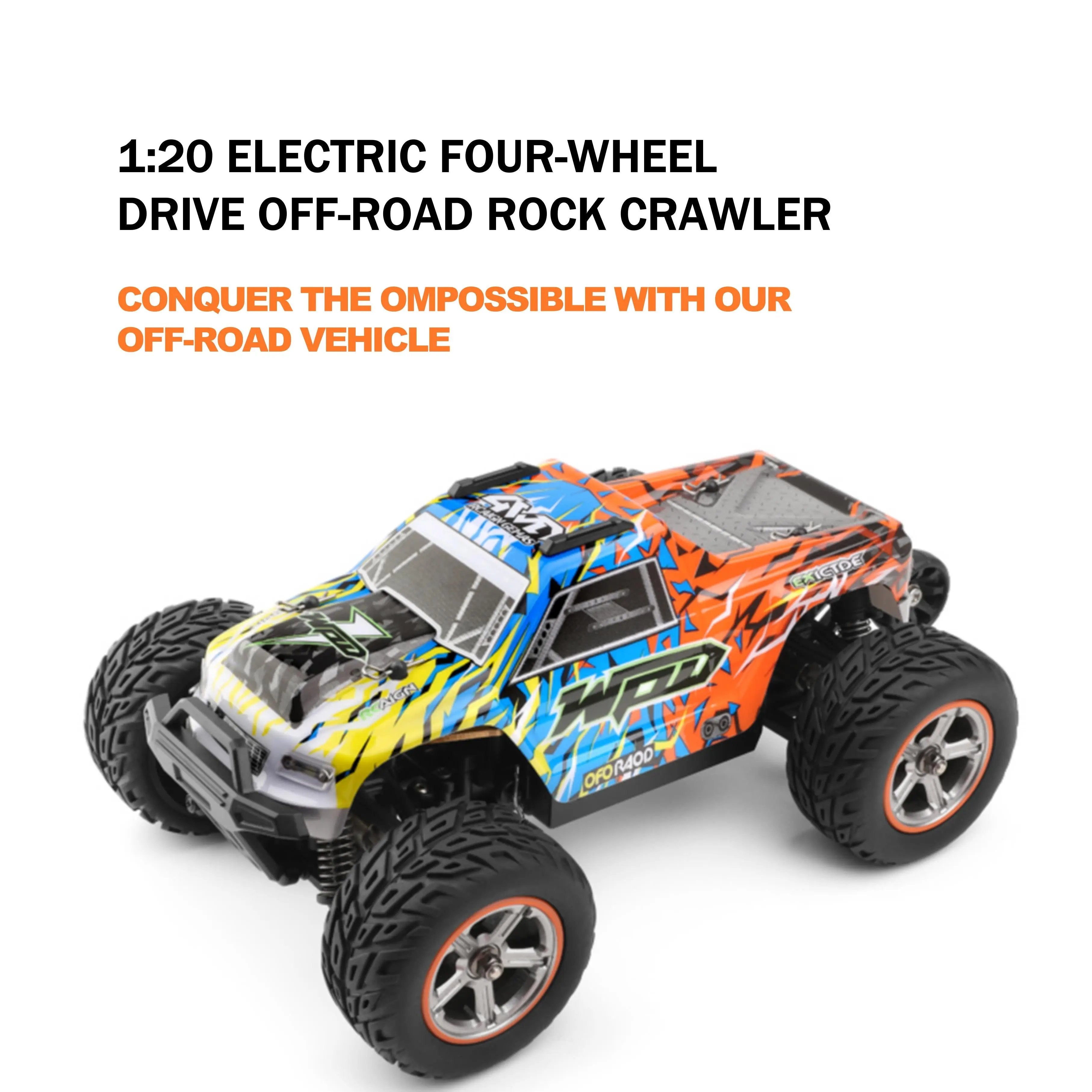 All Terrain Cheap RC Cars with LED Light, 1:20 4WD Off-Road Vehicle PLAYPULSE