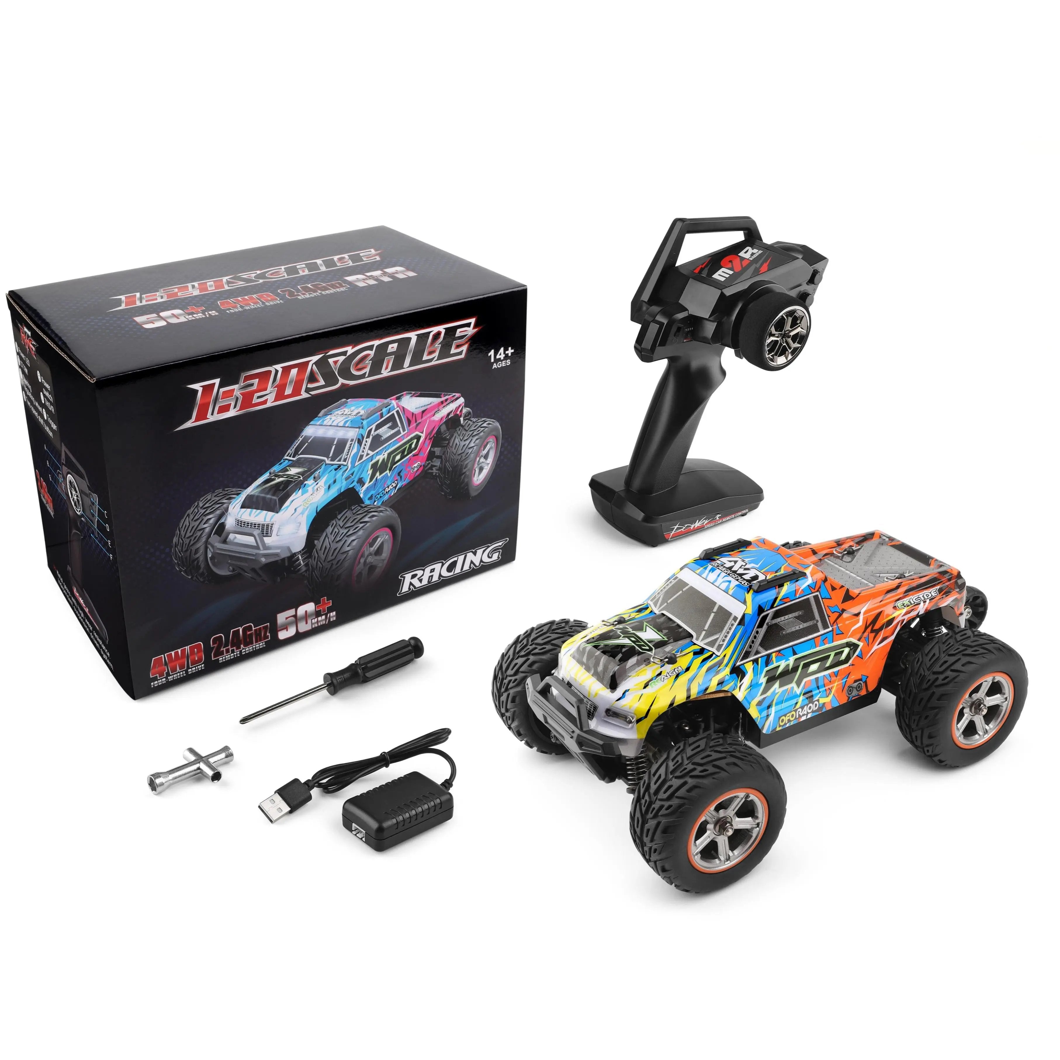All Terrain Cheap RC Cars with LED Light, 1:20 4WD Off-Road Vehicle PLAYPULSE