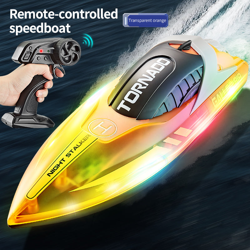 WATERPROOF RECHARGEABLE LED LIGHT-UP RACING RC BOAT