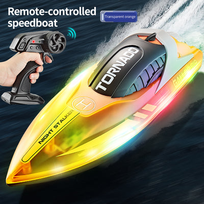 WATERPROOF RECHARGEABLE LED LIGHT-UP RACING RC BOAT