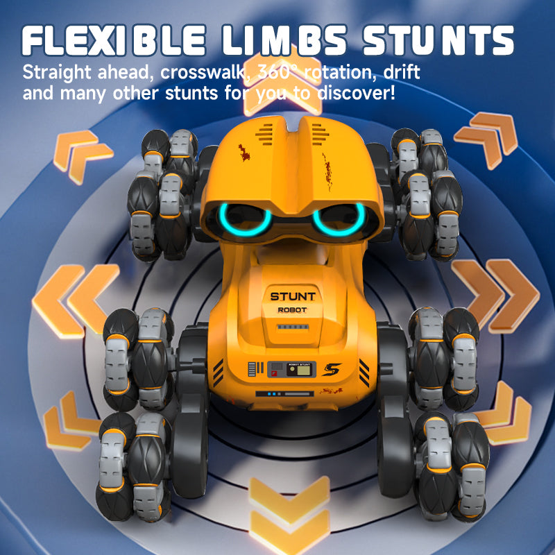 PLAYPULSE 8-Wheel RC Stunt Car with Smart Robot Design