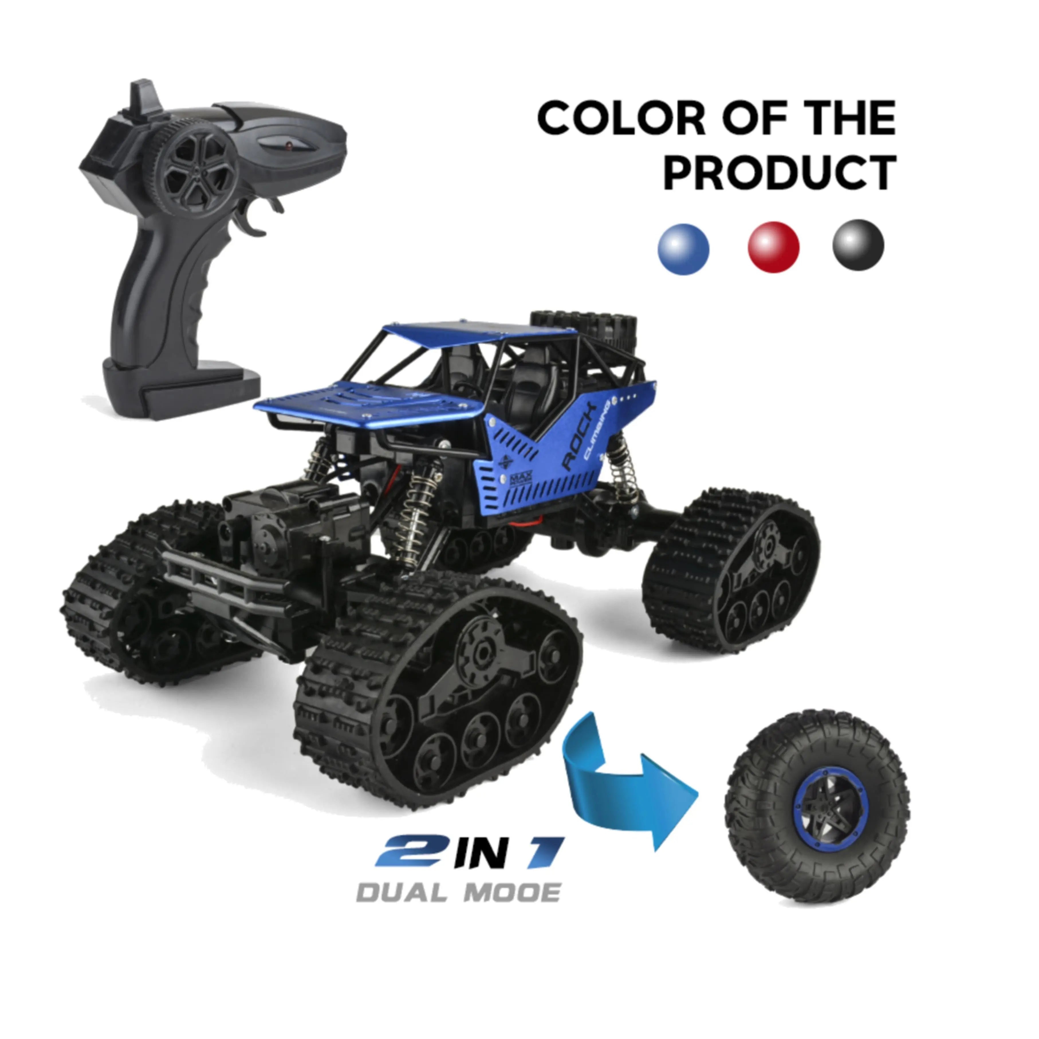Off-Road RC Climbing Car with Tank Tracks for Sand and Mud PLAYPULSE RC