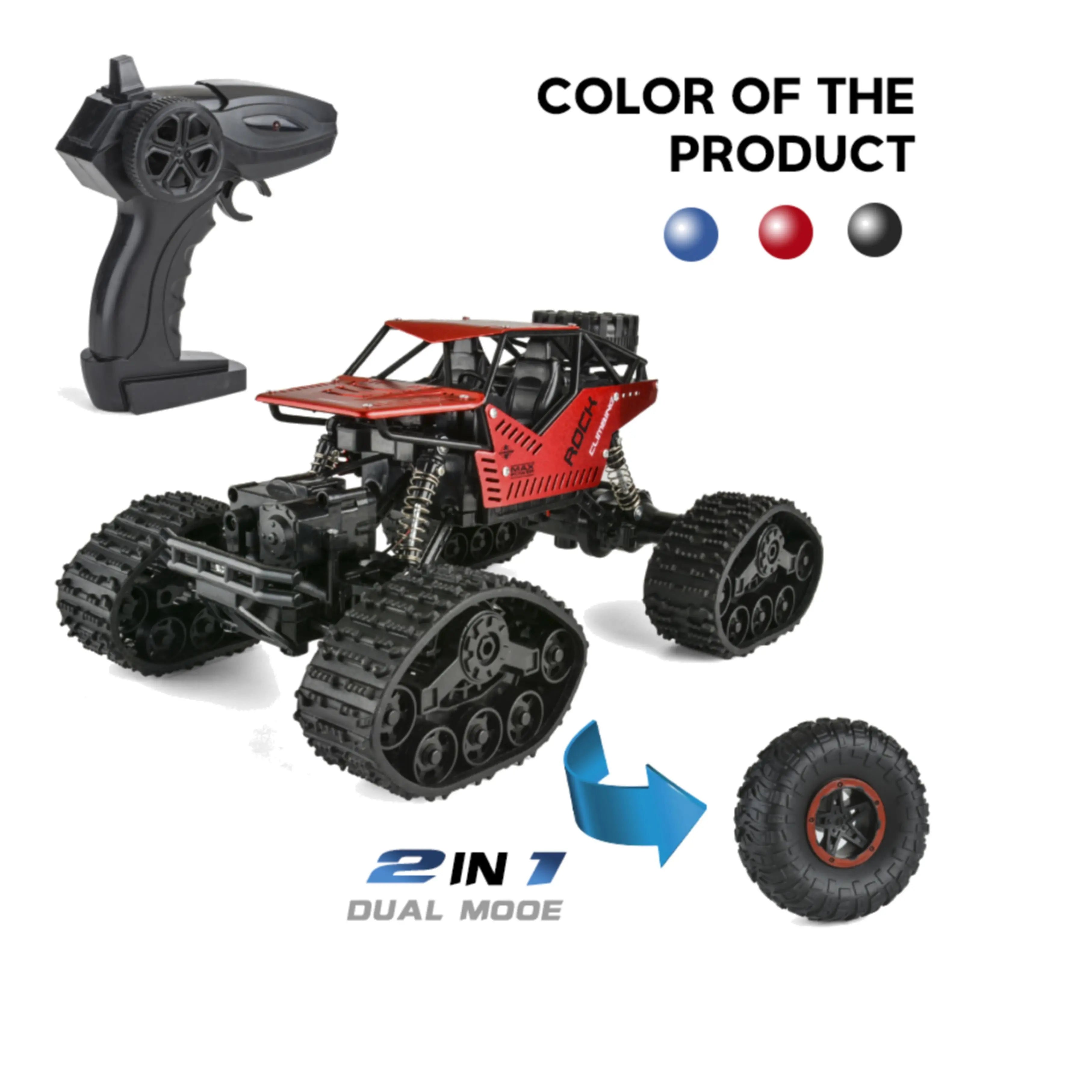 Off-Road RC Climbing Car with Tank Tracks for Sand and Mud PLAYPULSE RC